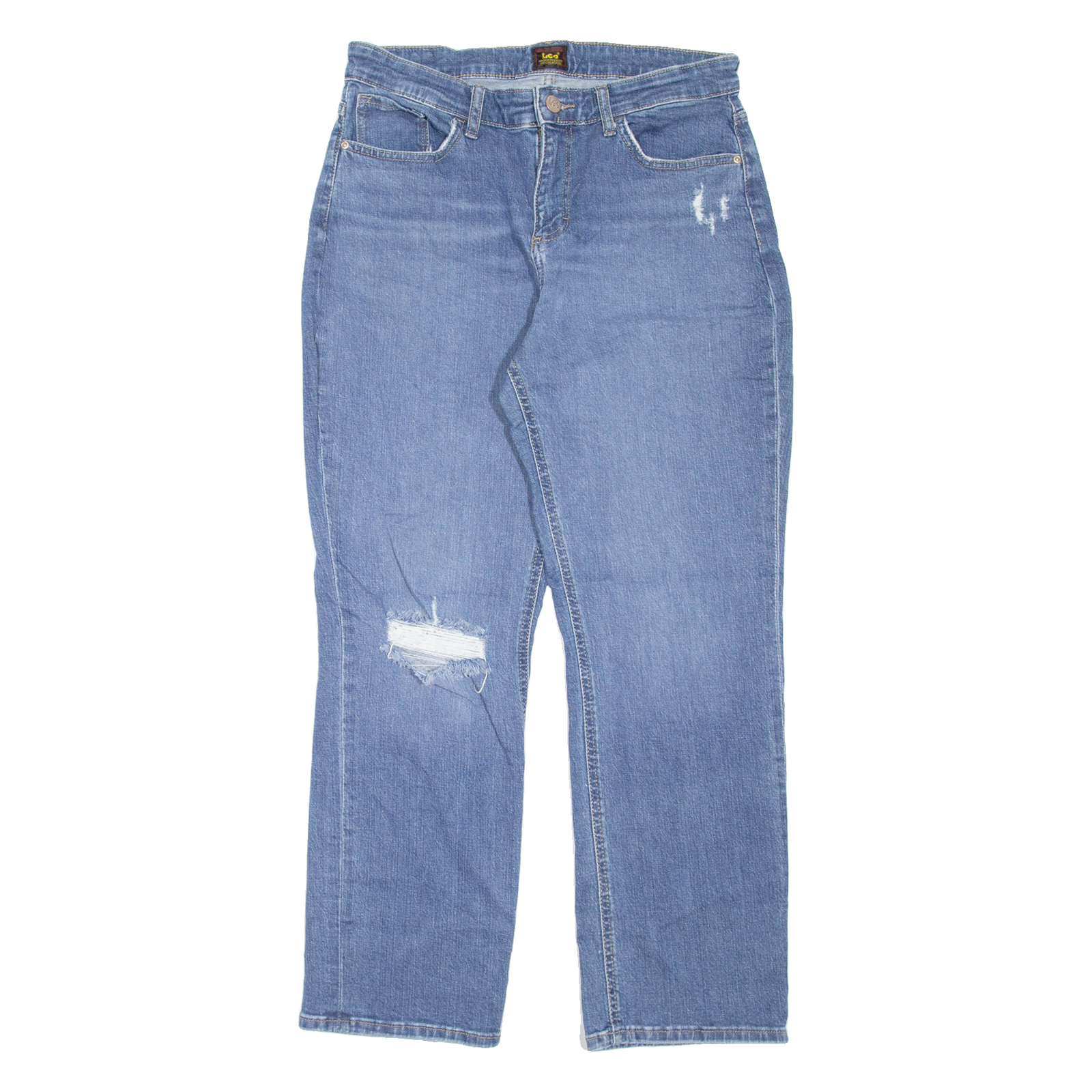 LEE Distressed Womens Jeans Blue Regular Straight W31 L28 Refurbished - N/A refurbished available on Cerqular
