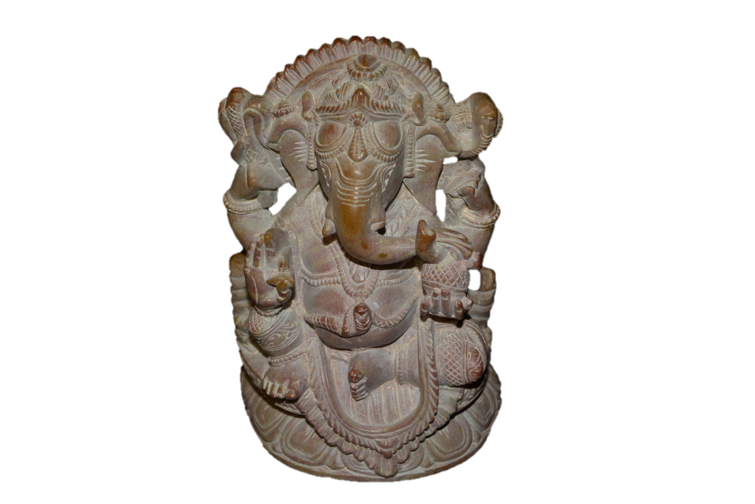 Handcrafted Sculpture Soapstone Elephant Head God Ganesha - Small | Color: Brown Refurbished - N/A refurbished available on Cerqular