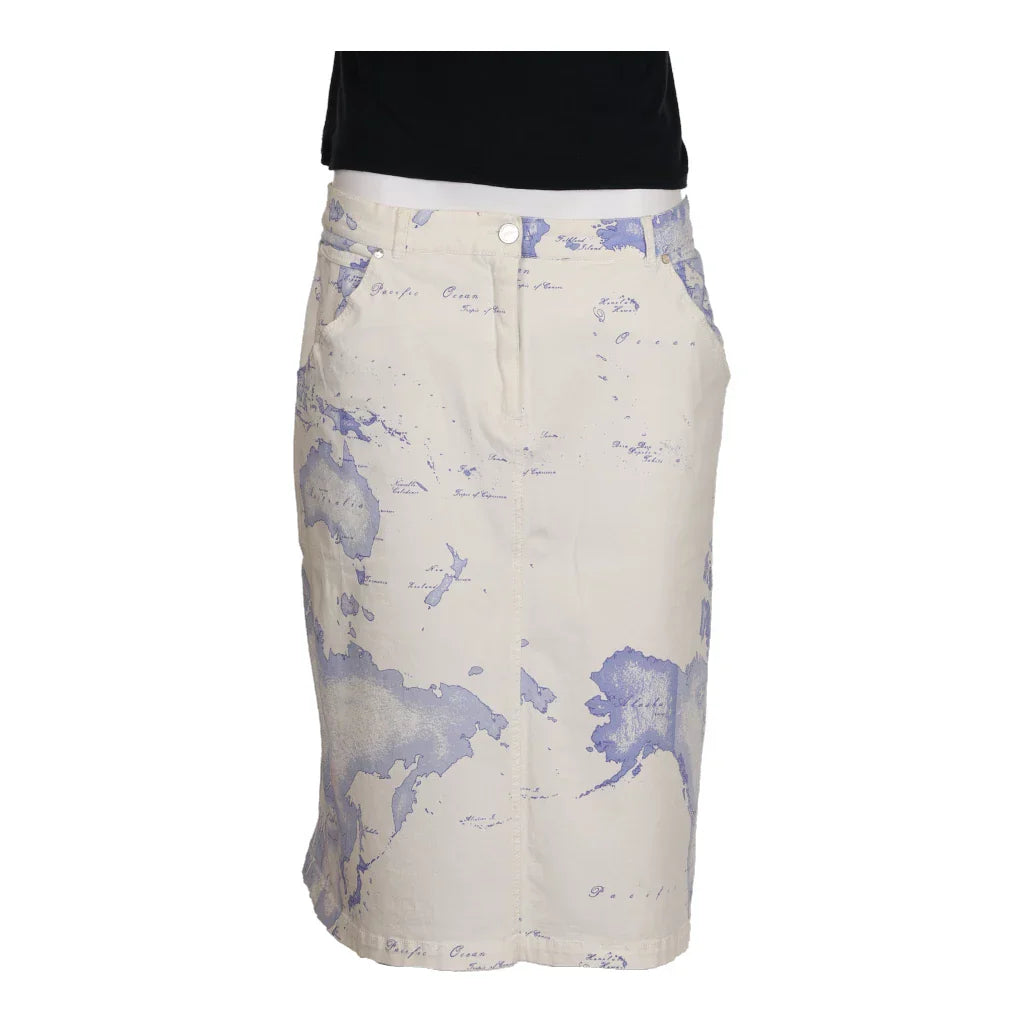 Buy 1st Classe Alviero Martini Graphic Midi Skirt - 34W UK 14 White Cotton Blend Refurbished - $18.08 1st Classe Alviero Martini Graphic Midi Skirt - 34W UK 14 White Cotton Blend Refurbished - Thrifted (note: this is a term often used to describe second- refurbished available on Cerqular
