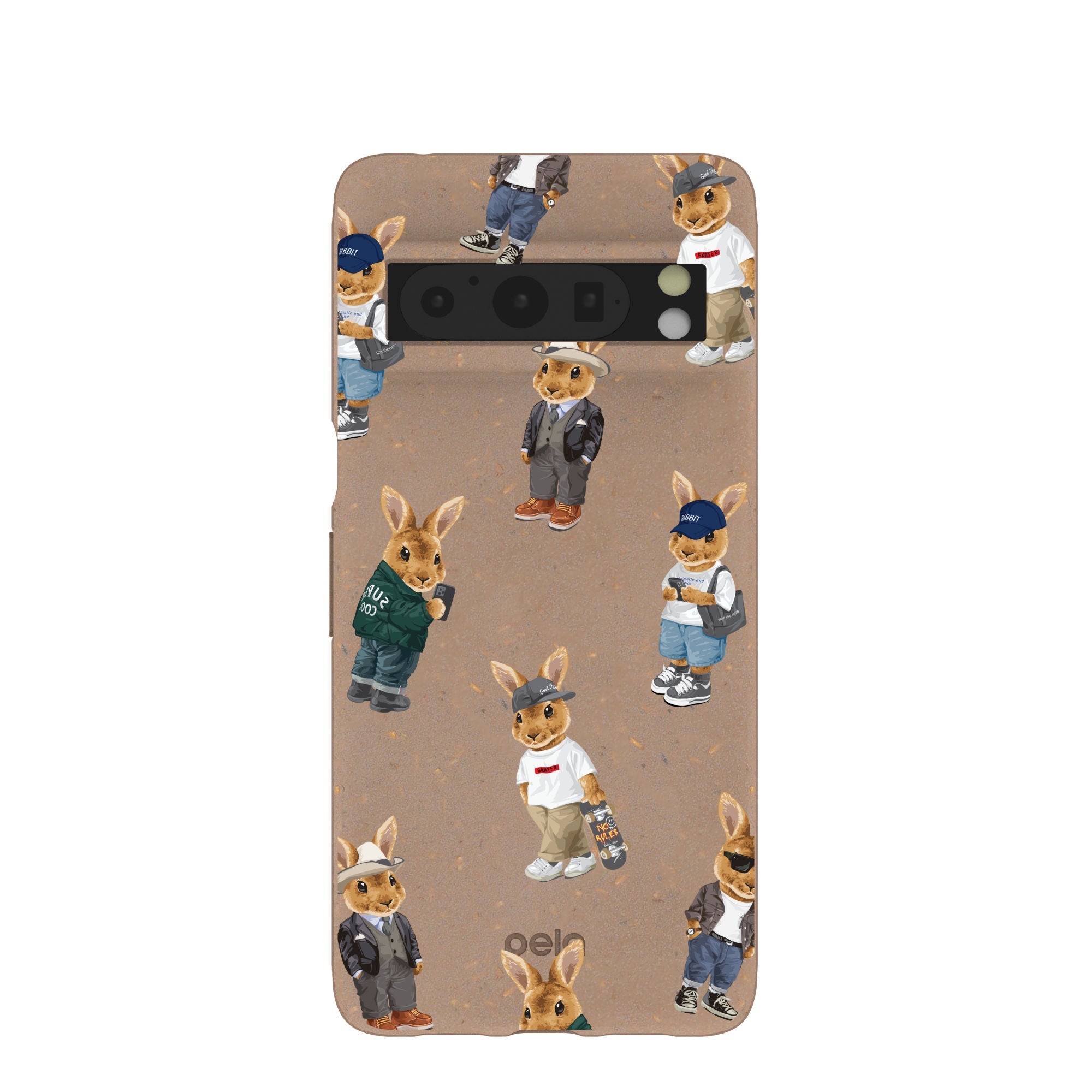 Chocolate Brown Rabbit Friends Google Pixel 8 Pro Case Refurbished - Pela Case refurbished available on Cerqular