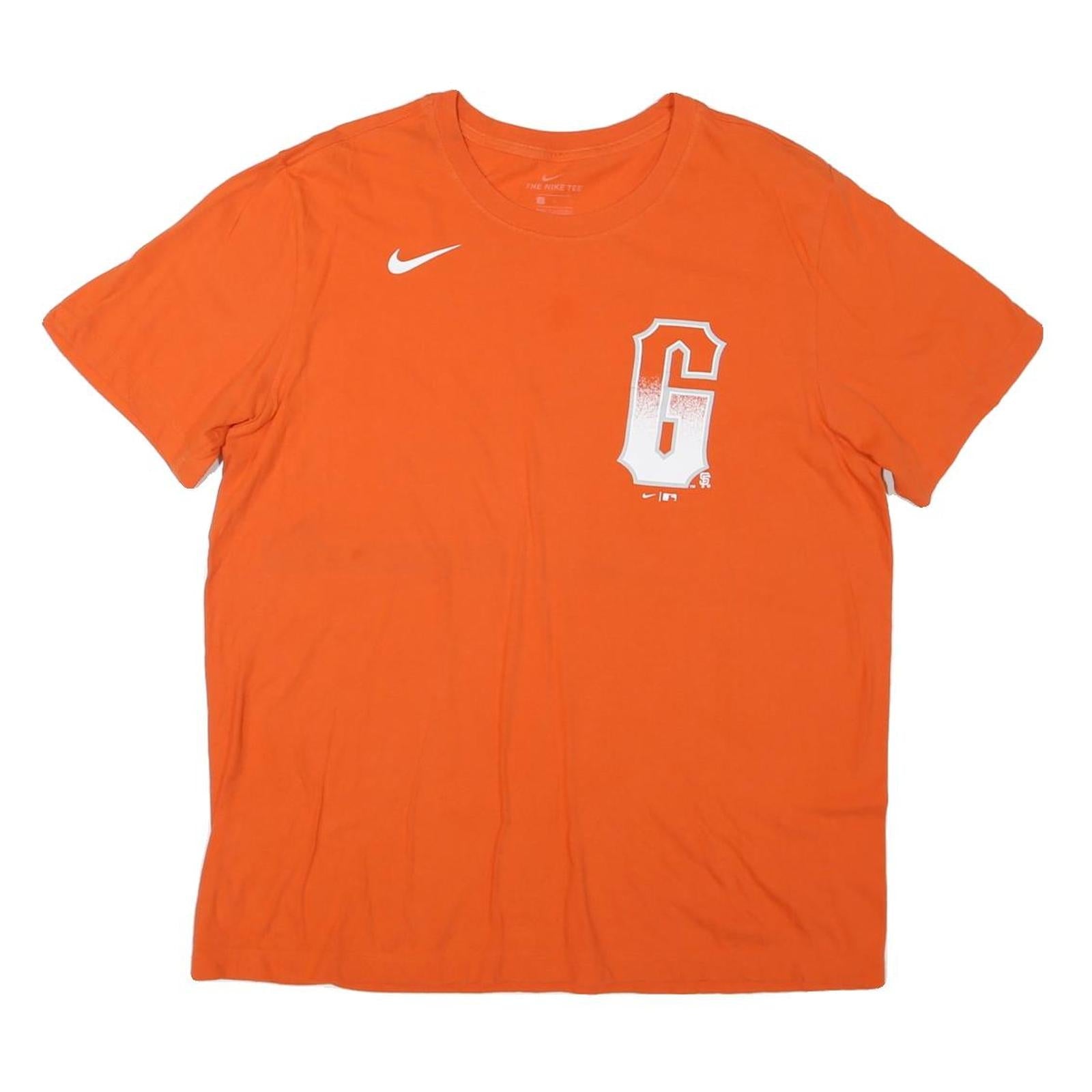 NIKE Mens Orange L Graphic T-Shirt Short Sleeve Crew Neck Sports Casual Refurbished - N/A refurbished available on Cerqular