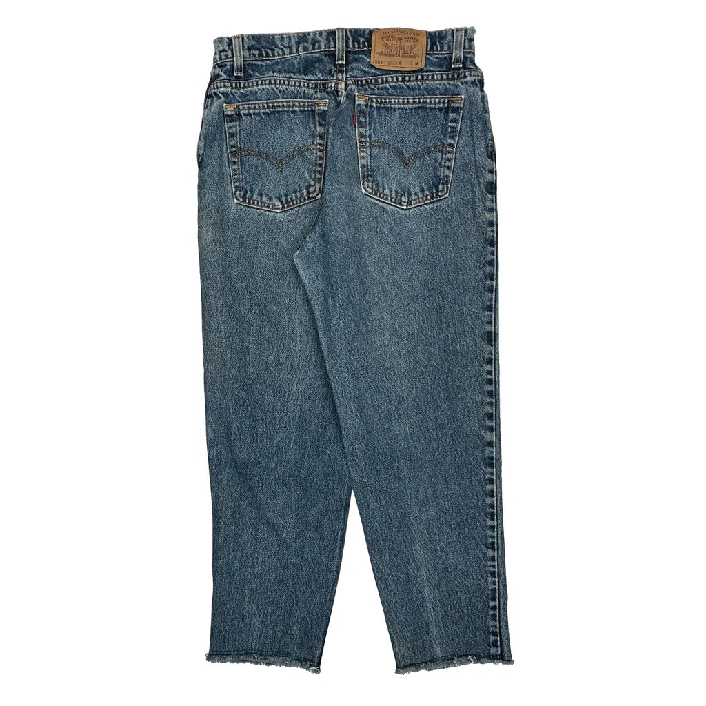 Levis 551 Jeans - 31W UK 12 Blue Cotton Refurbished - Thrifted (note: this is a term often used to describe second- refurbished available on Cerqular