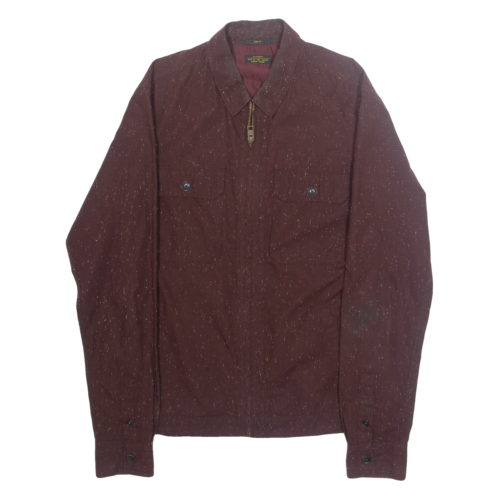 ALL SAINTS Mens Jacket Maroon Spotted S Refurbished - N/A refurbished available on Cerqular