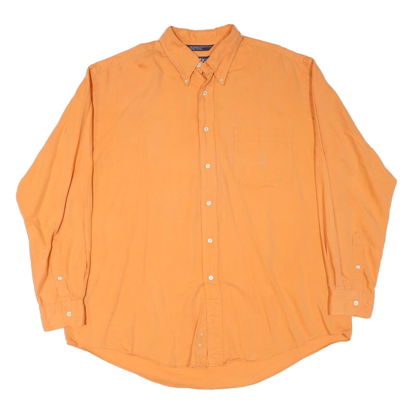 Buy NAUTICA Mens Orange Cotton Blend Shirt XL Button-Down Long Sleeve Casual Classic Refurbished - $25.99 NAUTICA Mens Orange Cotton Blend Shirt XL Button-Down Long Sleeve Casual Classic Refurbished - N/A refurbished available on Cerqular