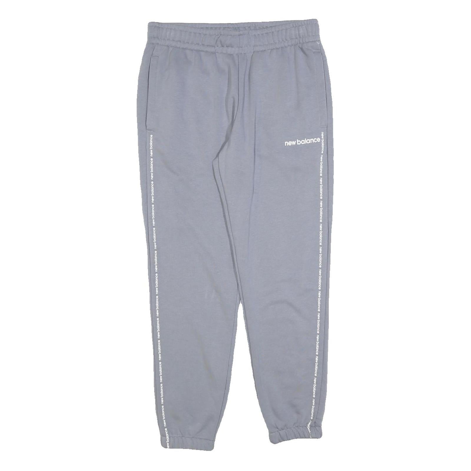 NEW BALANCE Womens Joggers Blue Logo Print Slim Tapered M W30 L28 Cotton Blend Refurbished - N/A refurbished available on Cerqular