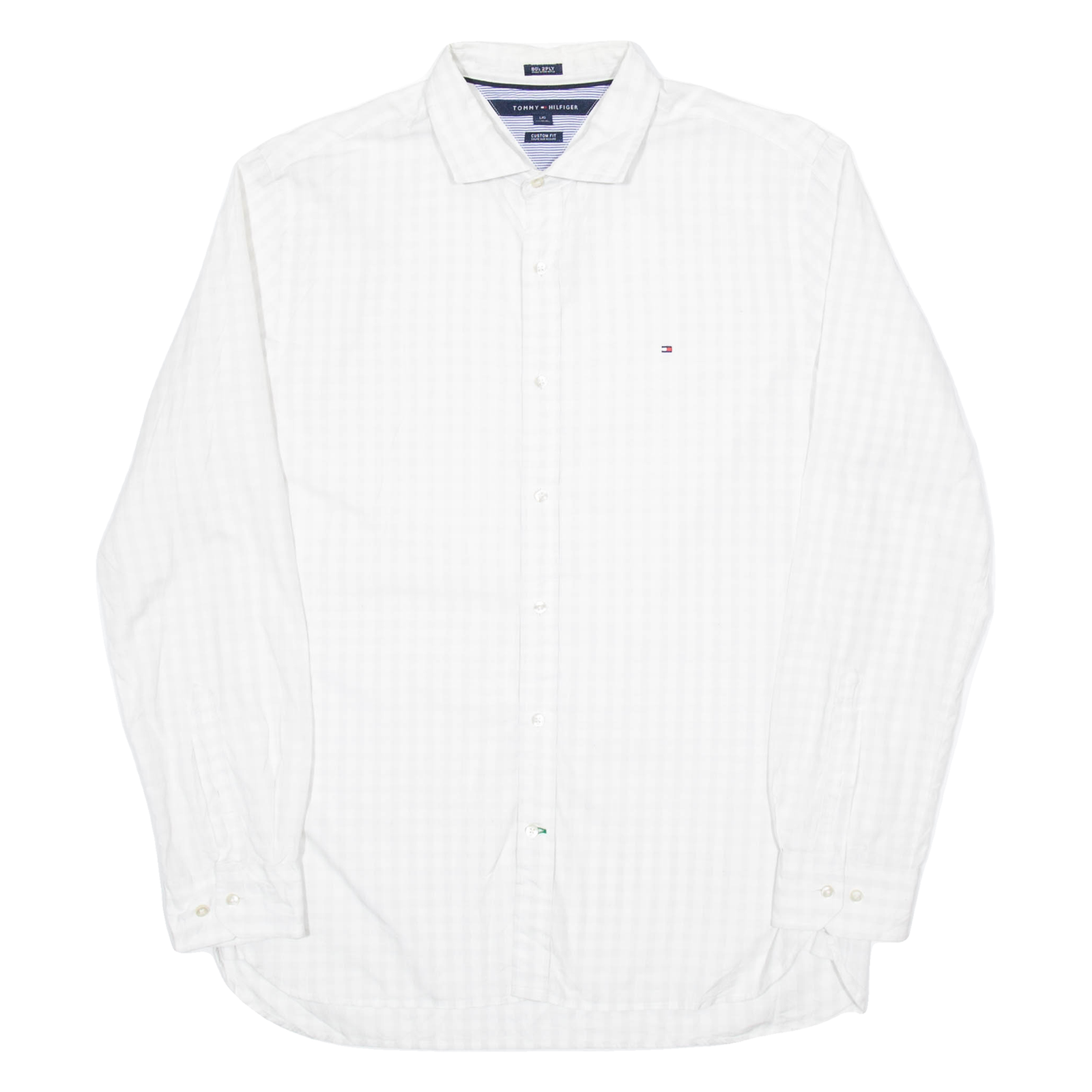 TOMMY HILFIGER Mens Shirt White Gingham Long Sleeve L Refurbished - N/A refurbished available on Cerqular