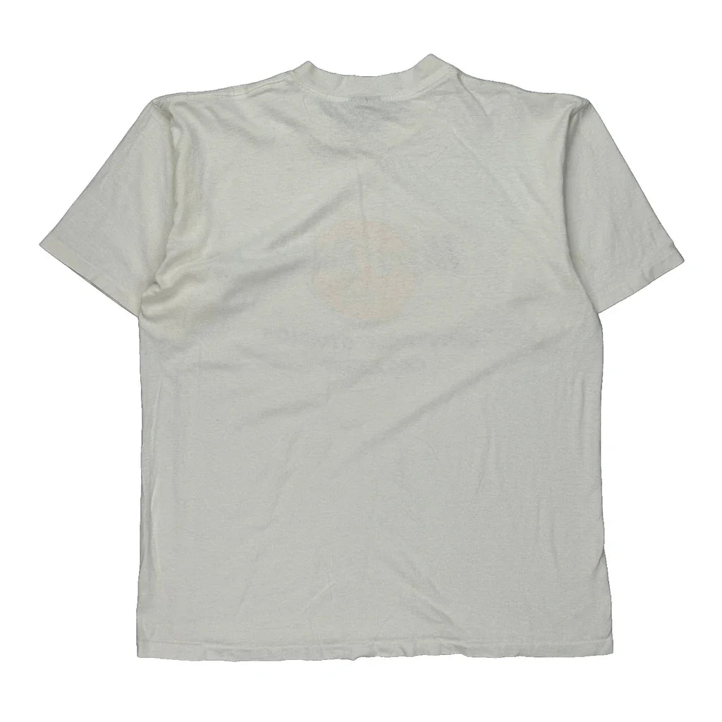 Hard Rock Cafe Oneita Single Stitch T-Shirt - XL White Cotton Refurbished - Thrifted (note: this is a term often used to describe second- refurbished available on Cerqular