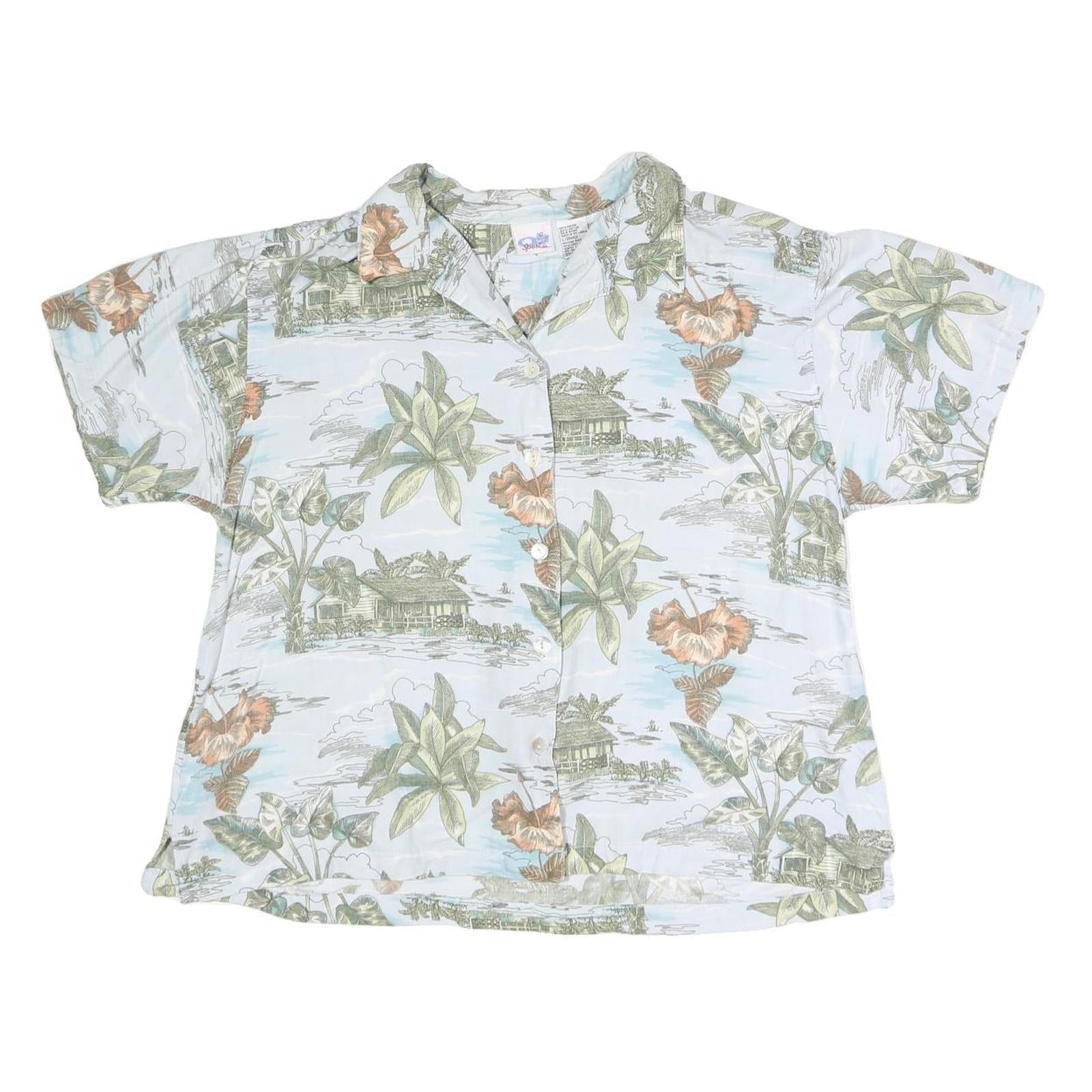 Buy OSPORT Womens White Printed Shirt Short Sleeve Collared Button L Cotton Blend Refurbished - $18.19 OSPORT Womens White Printed Shirt Short Sleeve Collared Button L Cotton Blend Refurbished - N/A refurbished available on Cerqular