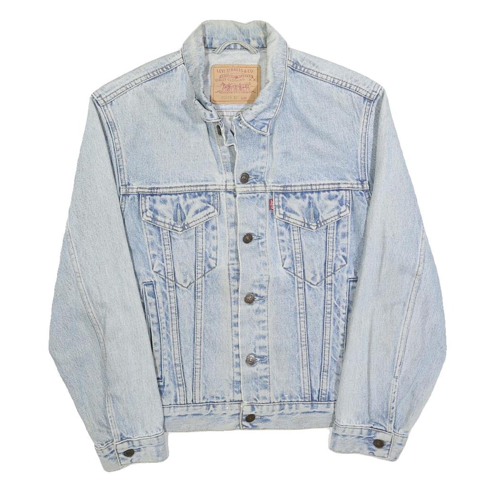 LEVI'S Mens Blue Denim Button Jacket S Cotton Classic Fit Chest Pocket Refurbished - N/A refurbished available on Cerqular