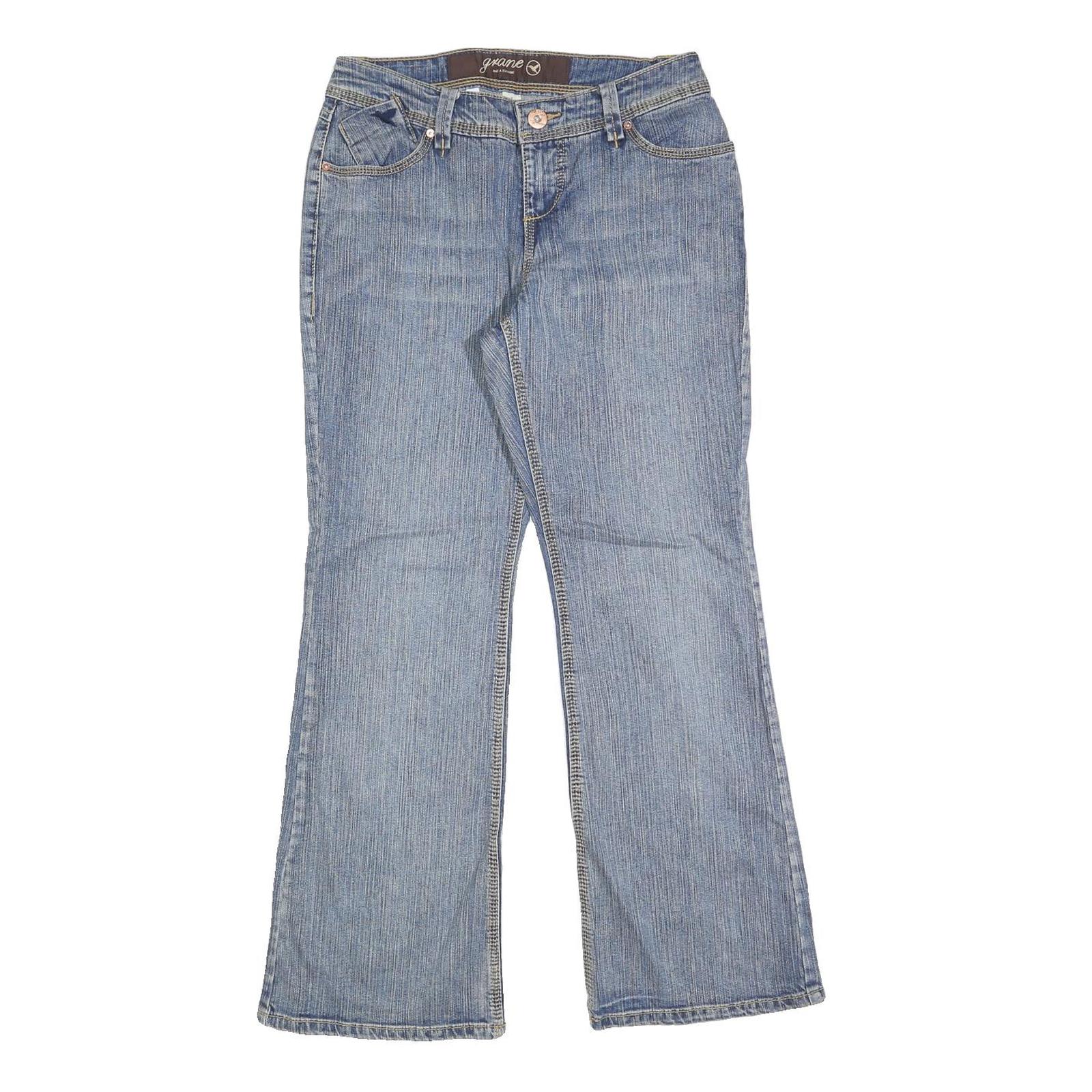GRANE Womens Blue Regular Flared Denim Light W28 L28 Zip Cotton Blend Jeans Refurbished - N/A refurbished available on Cerqular