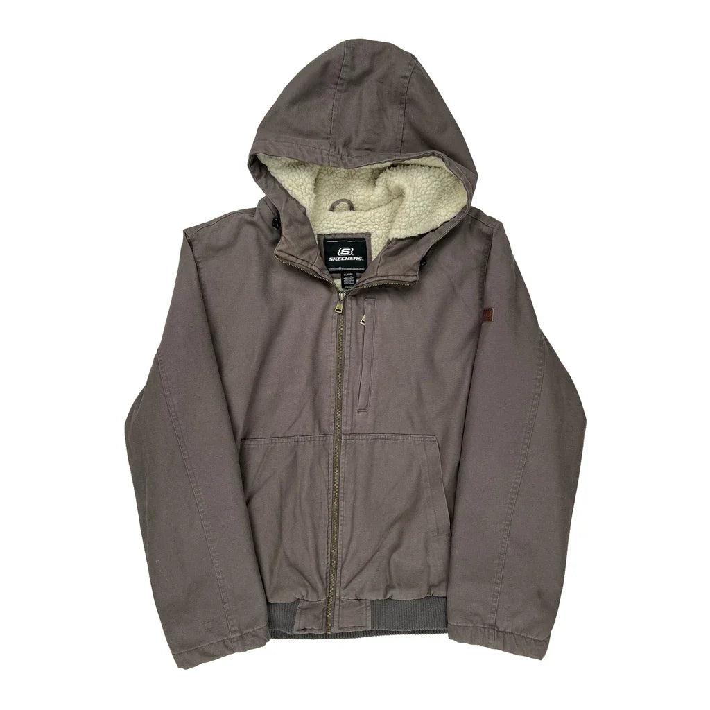 Buy Skechers Jacket - XL Grey Cotton Refurbished - $80.39 Skechers Jacket - XL Grey Cotton Refurbished - Thrifted (note: this is a term often used to describe second- refurbished available on Cerqular