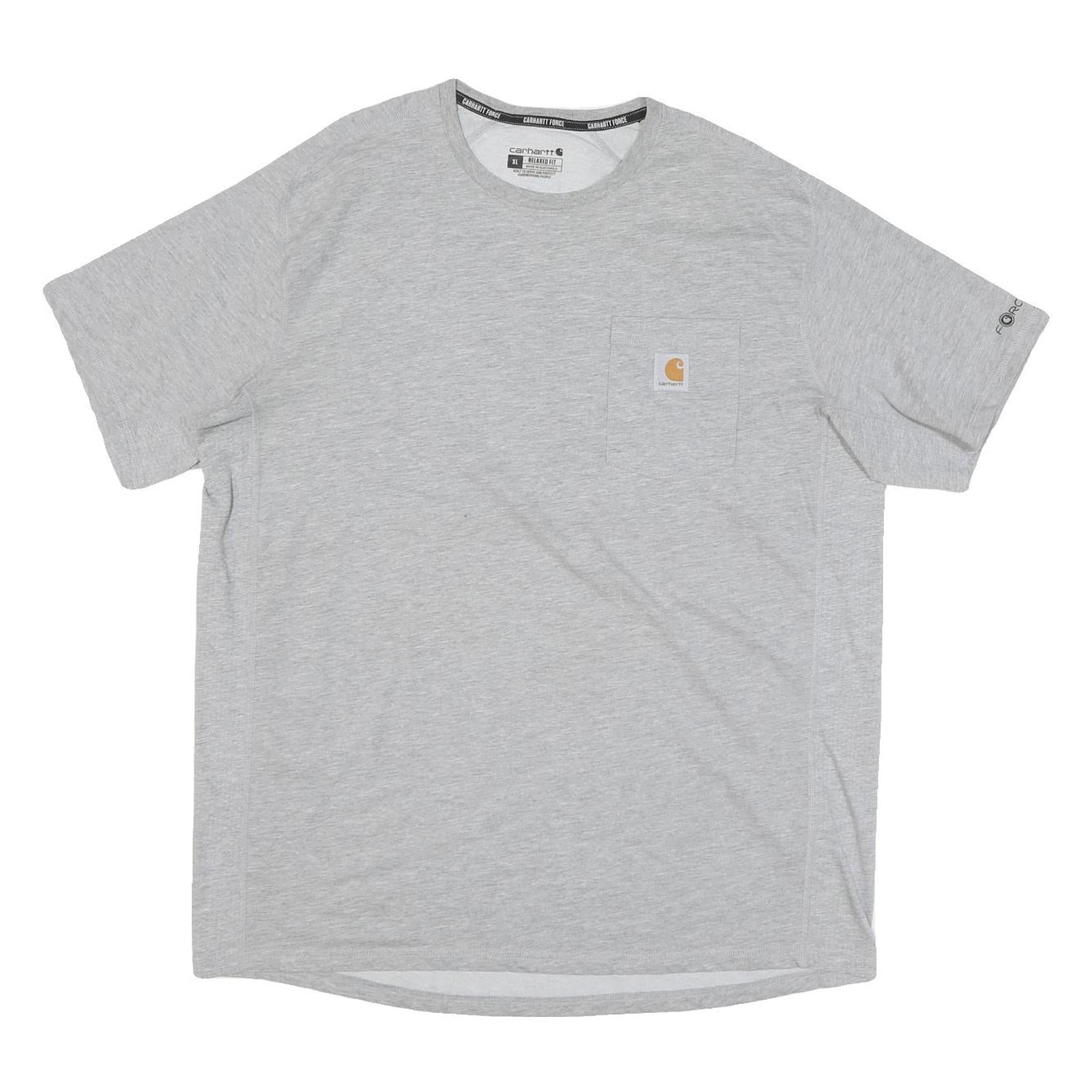CARHARTT Mens Grey & Yellow Pocket Modern T-Shirt XL Short Sleeve Crew Neck Refurbished - N/A refurbished available on Cerqular