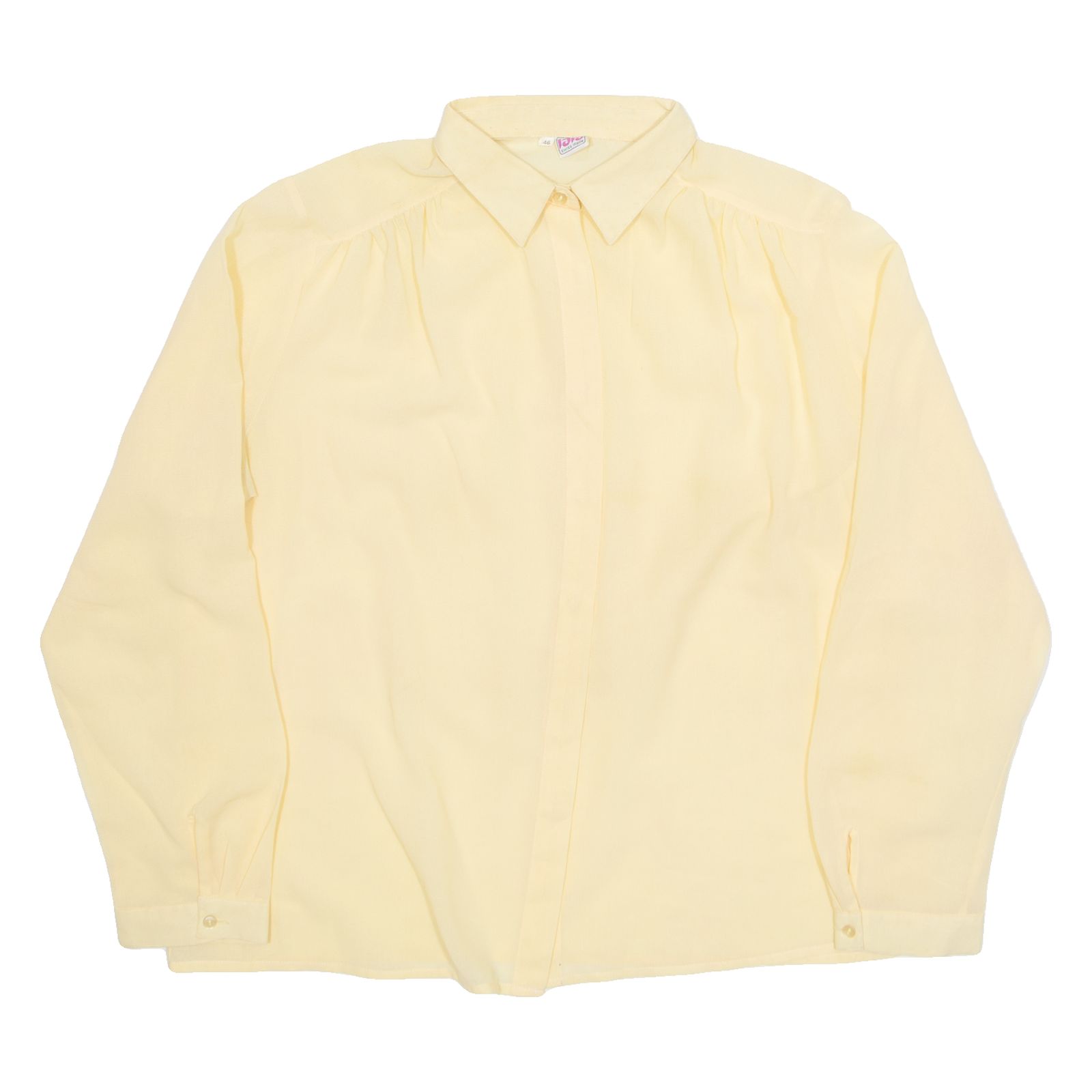 CREATION Womens Shirt Yellow Collared Long Sleeve 90s L Refurbished - N/A refurbished available on Cerqular