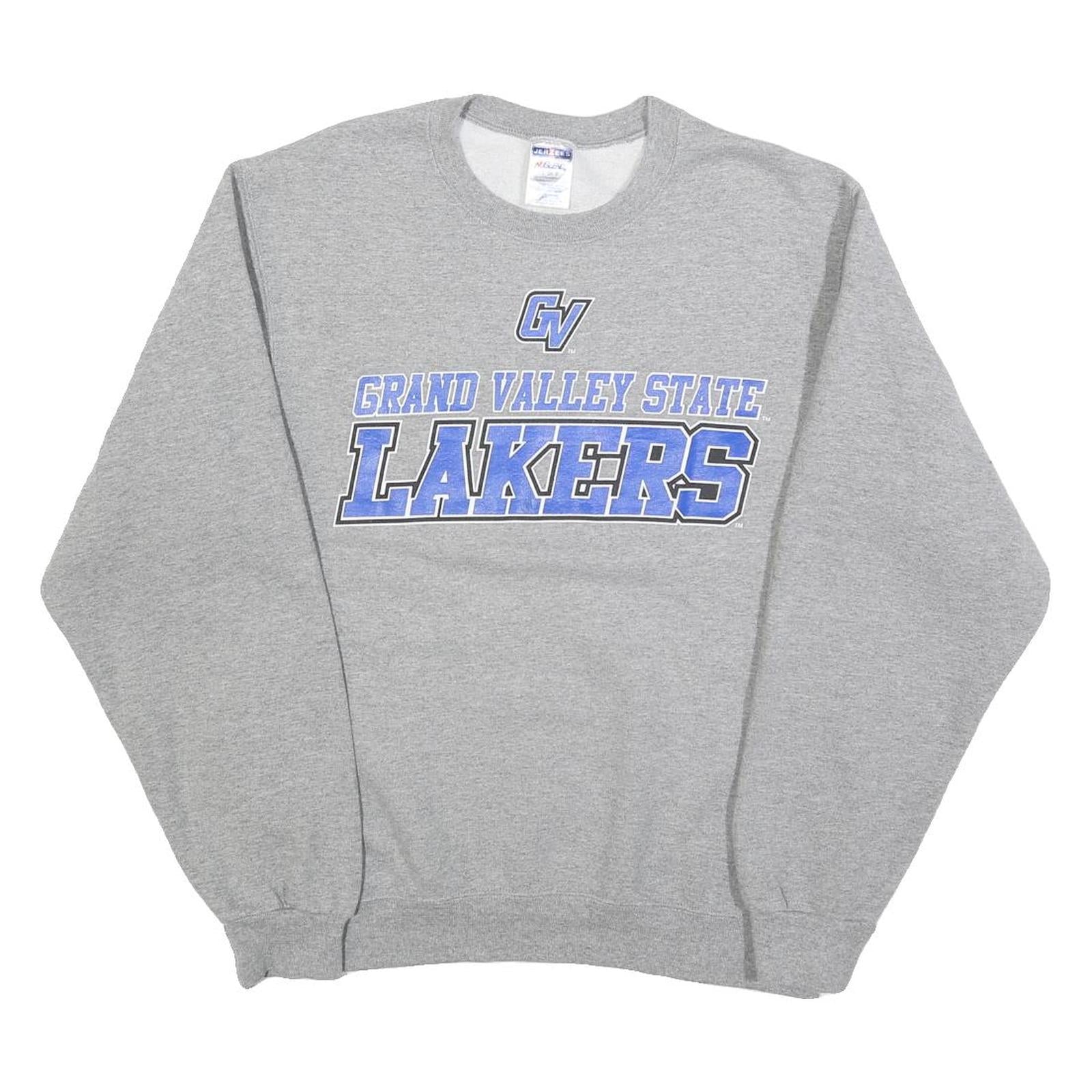 JERZEES Mens Grey Grand Valley State Lakers Crew Neck S Cotton Blend Sweatshirt Refurbished - N/A refurbished available on Cerqular