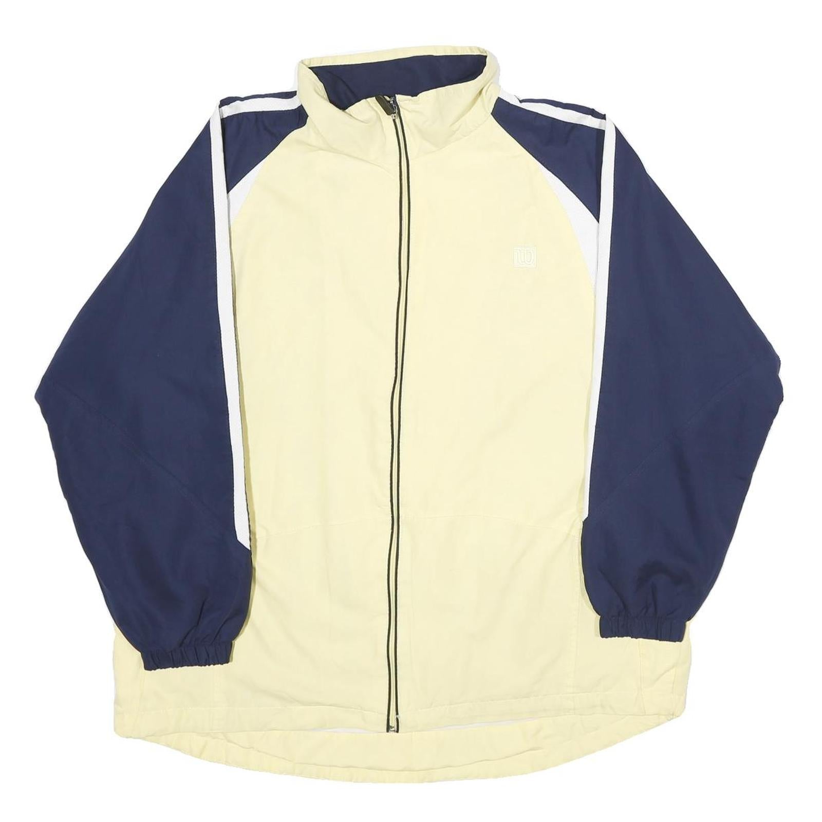 WILSON Womens Cream & Navy Zip Track Jacket XL Polyester Colourblock Sport Refurbished - N/A refurbished available on Cerqular