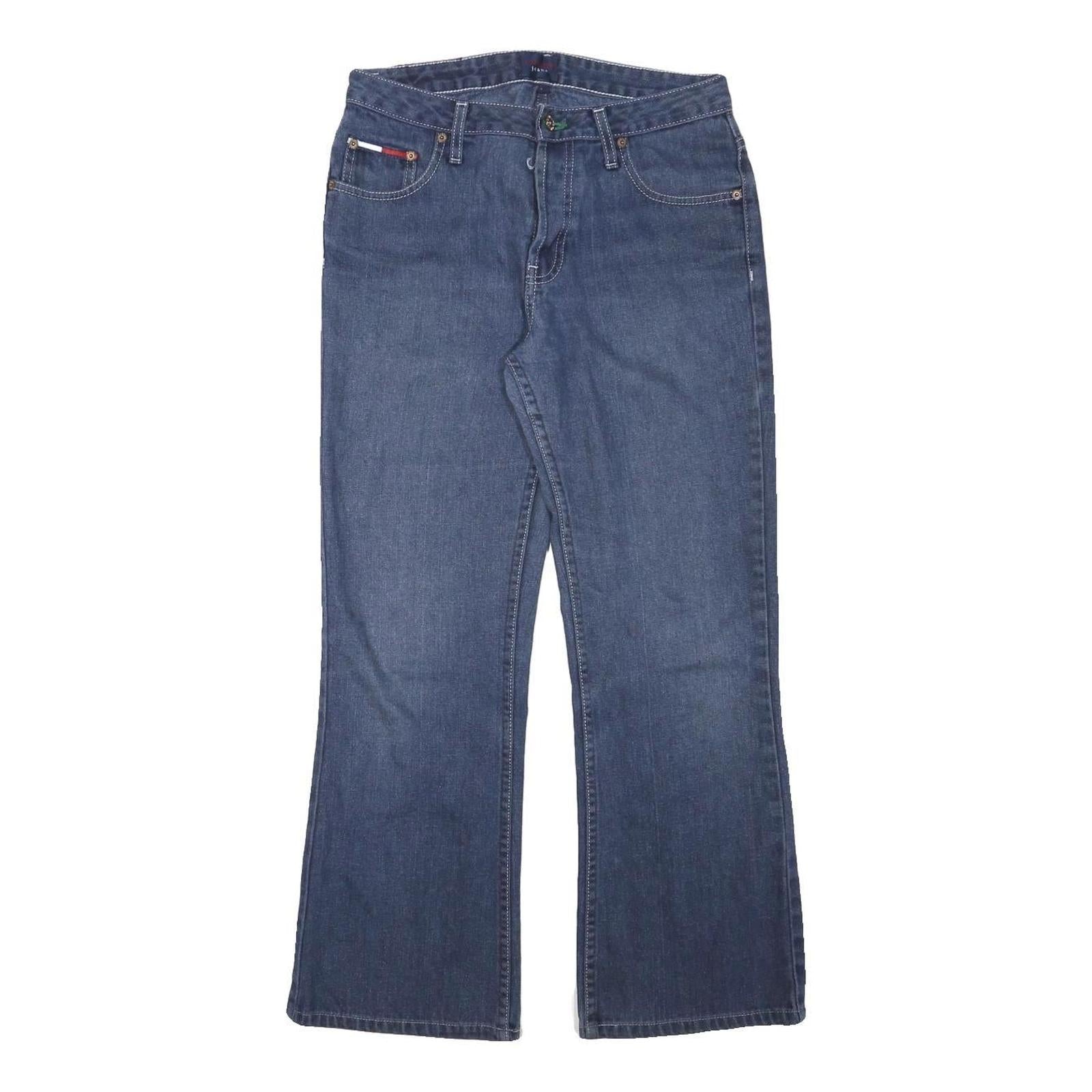 TOMMY HILFIGER Womens Relaxed Blue Denim Medium Wash W28 L26 Casual Comfort Zip Refurbished - N/A refurbished available on Cerqular