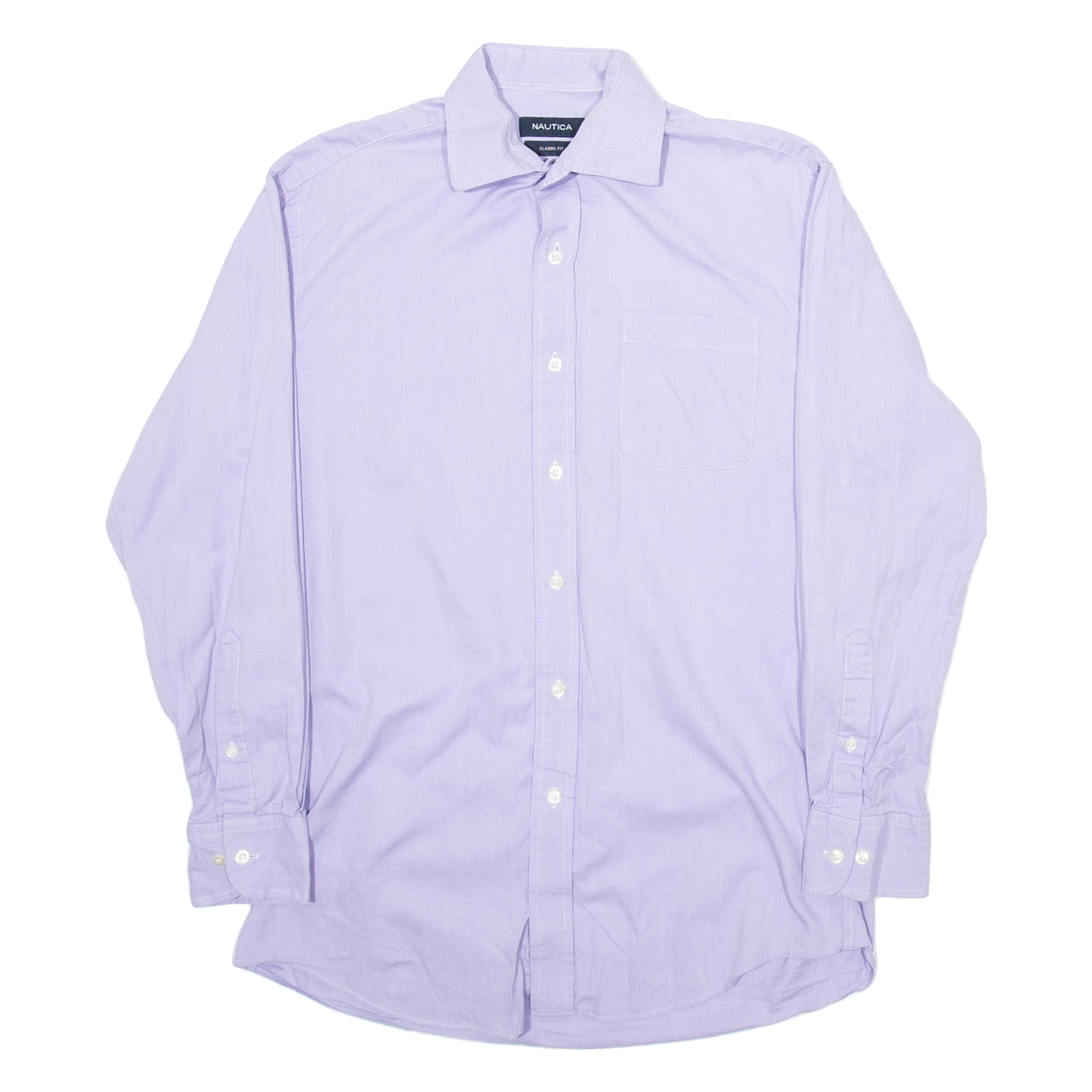 NAUTICA Mens Plain Shirt Purple Long Sleeve L Refurbished - N/A refurbished available on Cerqular