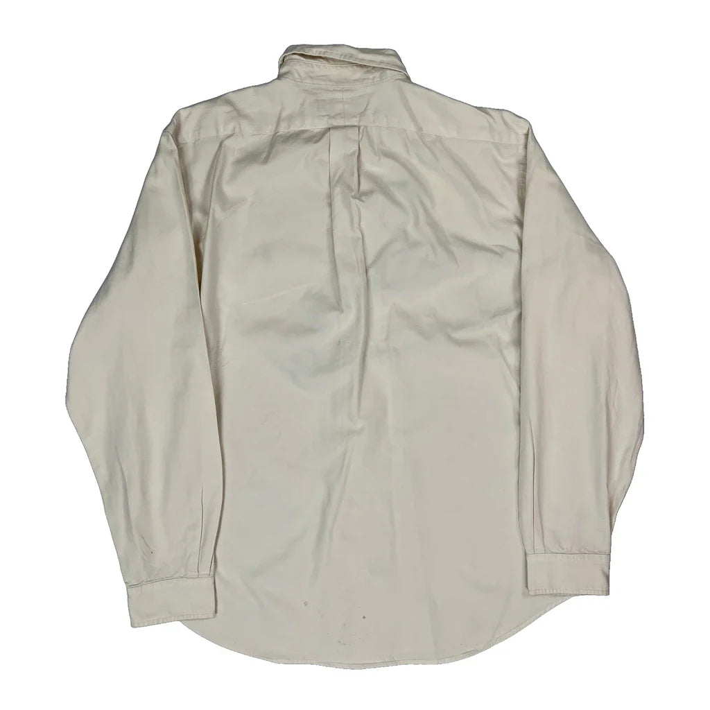 Ralph Lauren Shirt - Large Cream Cotton Refurbished - Thrifted (note: this is a term often used to describe second- refurbished available on Cerqular