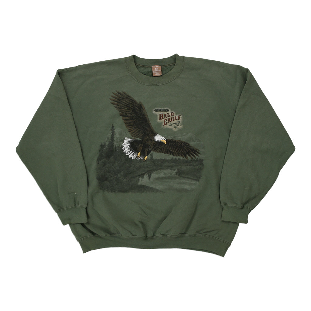 Buy Bald Eagle George Sweatshirt - XL Khaki Cotton Blend | Size: x-large Refurbished - $10.04 Bald Eagle George Sweatshirt - XL Khaki Cotton Blend | Size: x-large Refurbished - Thrifted (note: this is a term often used to describe second- refurbished available on Cerqular