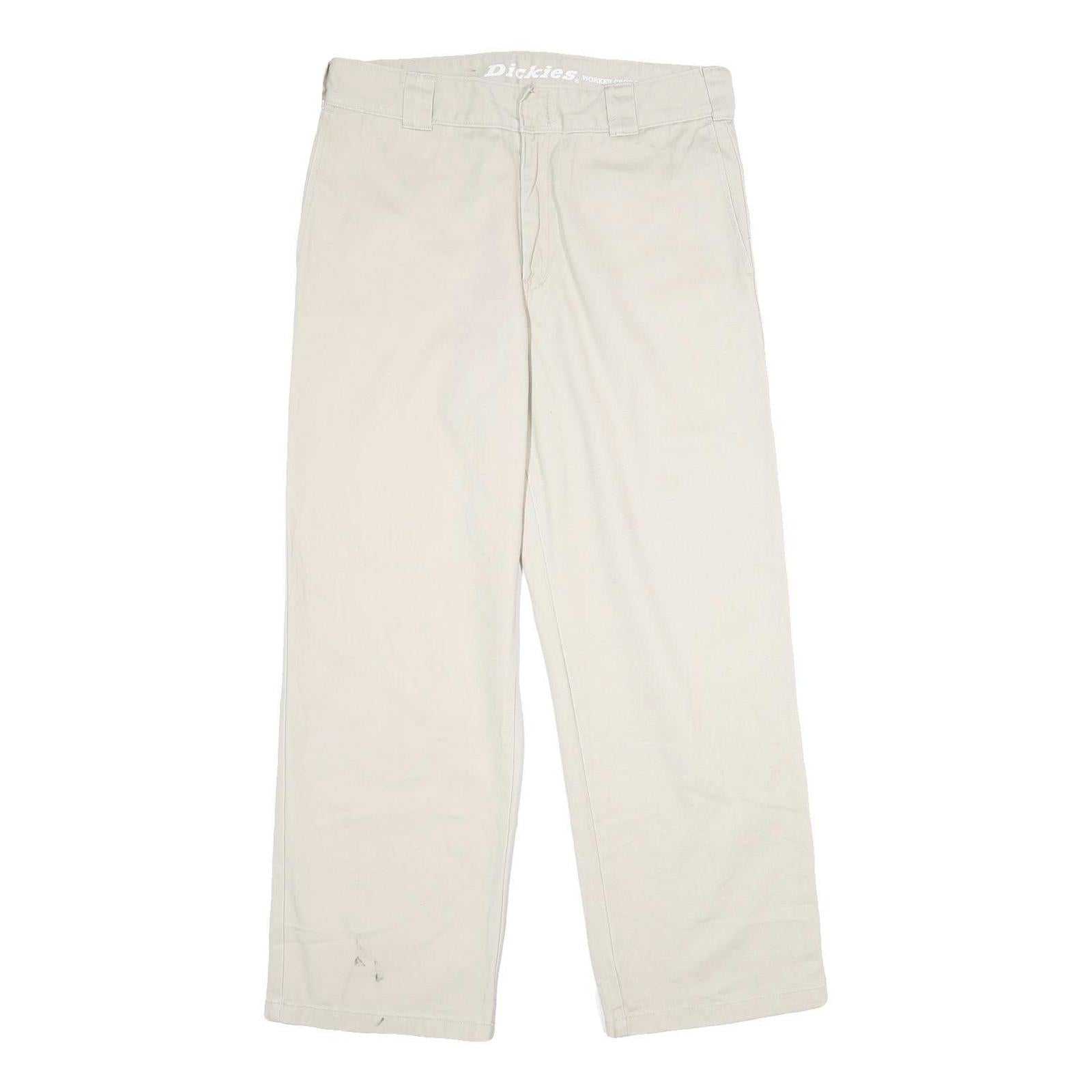 DICKIES Mens Cotton Beige Regular Fit Straight Leg Trousers W32 L29 Workwear Refurbished - N/A refurbished available on Cerqular