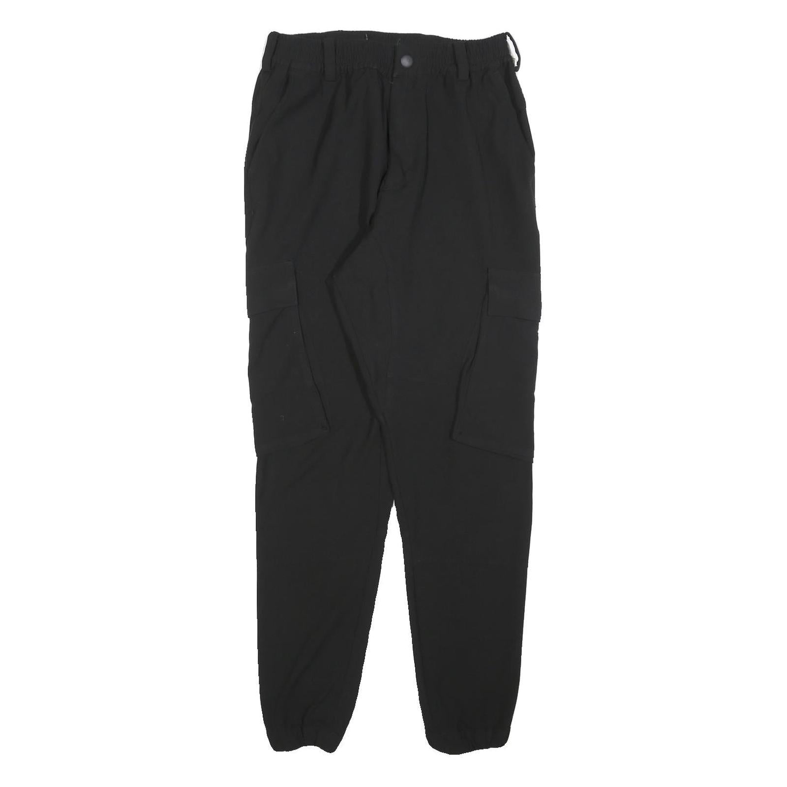 Womens Black Slim Fit Cargo Trousers Polyester Blend W28 L28 Zip Pockets Refurbished - N/A refurbished available on Cerqular