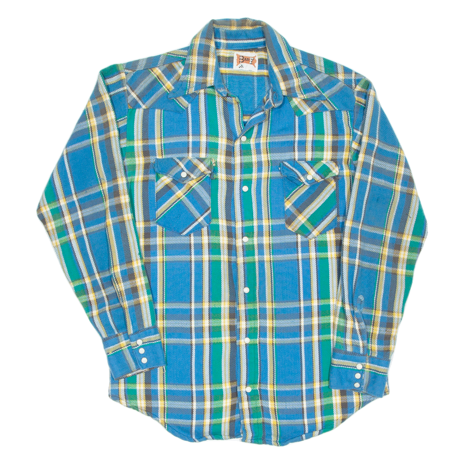 BAR.F Mens Shirt Blue Check Long Sleeve M Refurbished - N/A refurbished available on Cerqular