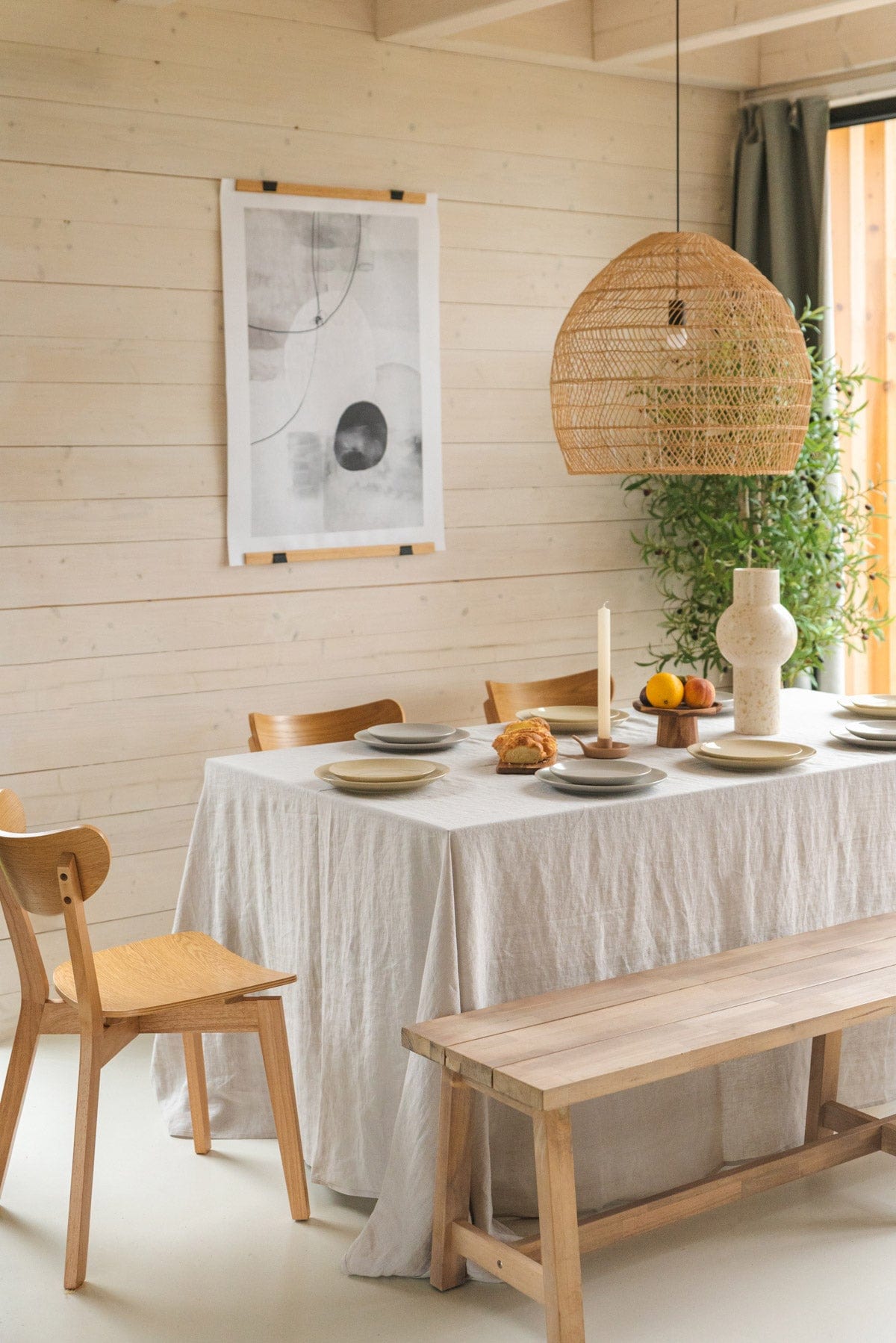 Linen tablecloth in Cream | Size: 39x39"" / 100x100 cm Refurbished - Amour Linen refurbished available on Cerqular