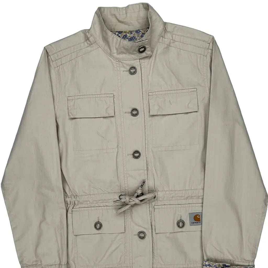 Carhartt Jacket - Medium Blue Cotton Blend Refurbished - Thrifted (note: this is a term often used to describe second- refurbished available on Cerqular