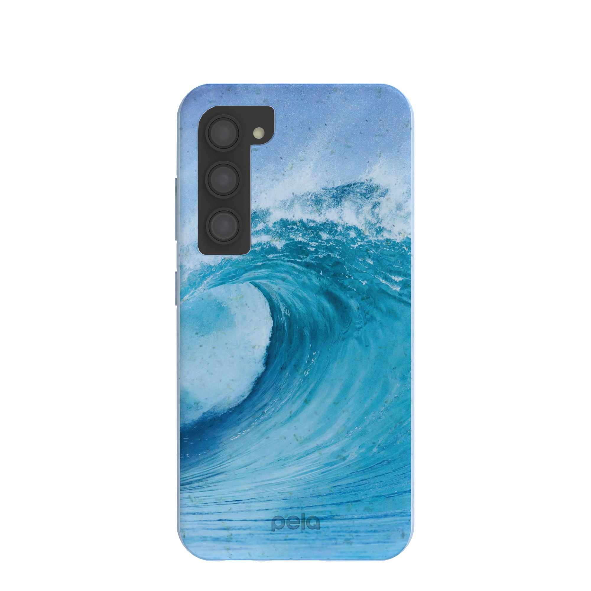 Powder Blue Big Wave Samsung Galaxy S23 Case Refurbished - Pela Case refurbished available on Cerqular
