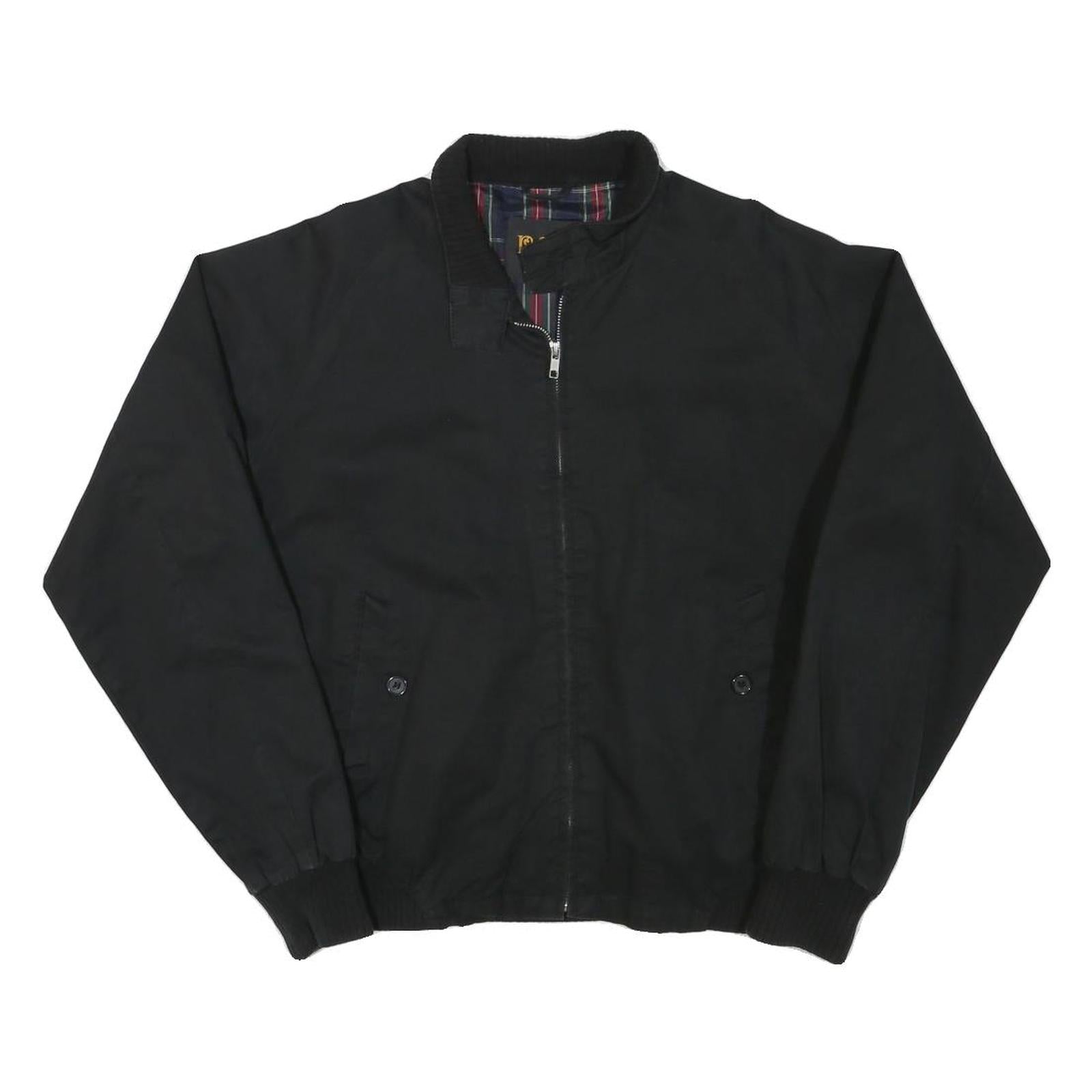 POP Mens Black Cotton Blend Bomber Jacket M Plain Zip Casual Classic Refurbished - N/A refurbished available on Cerqular