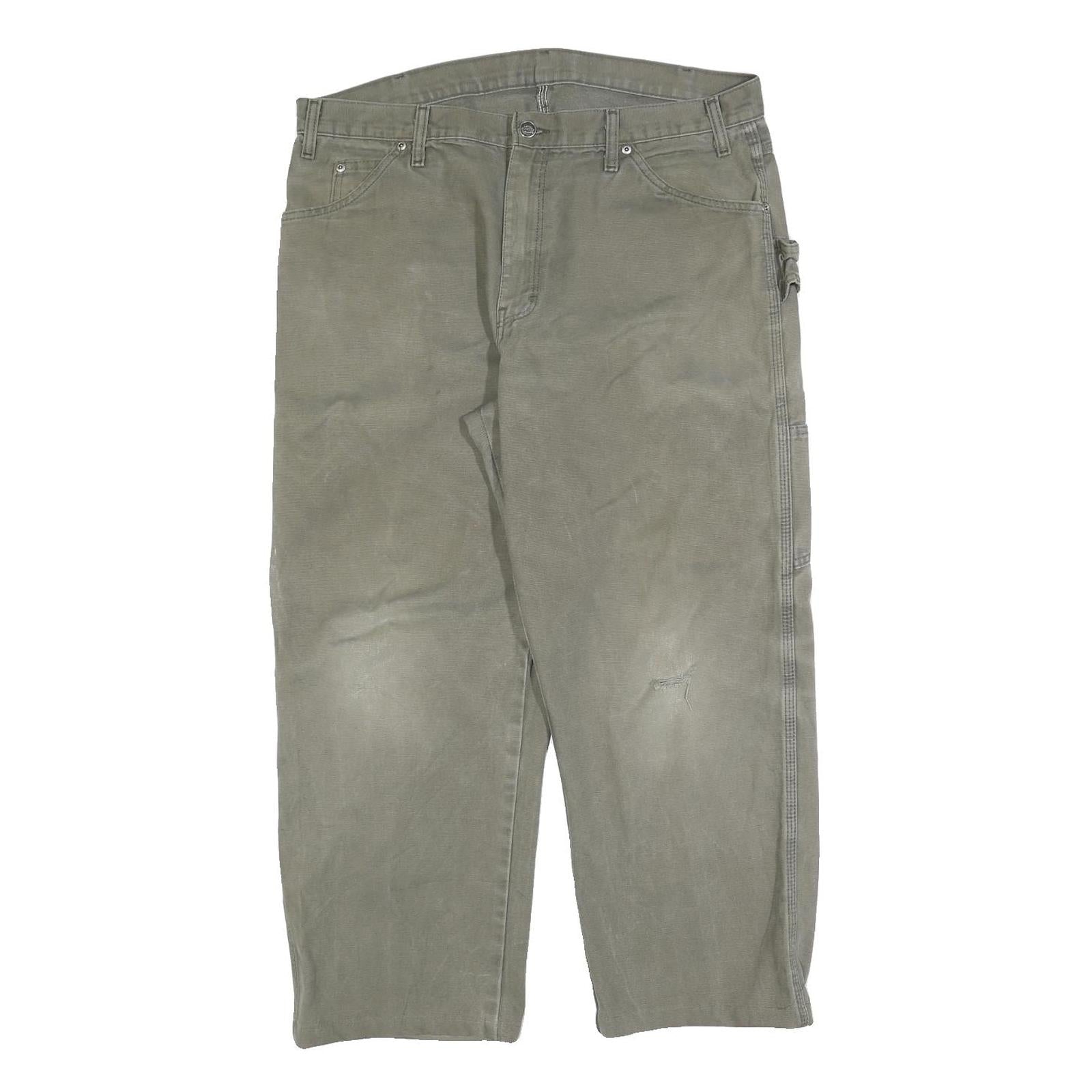 DICKIES Mens Regular Fit Beige Cotton Blend Workwear Trousers W36 L28 Utility Refurbished - N/A refurbished available on Cerqular
