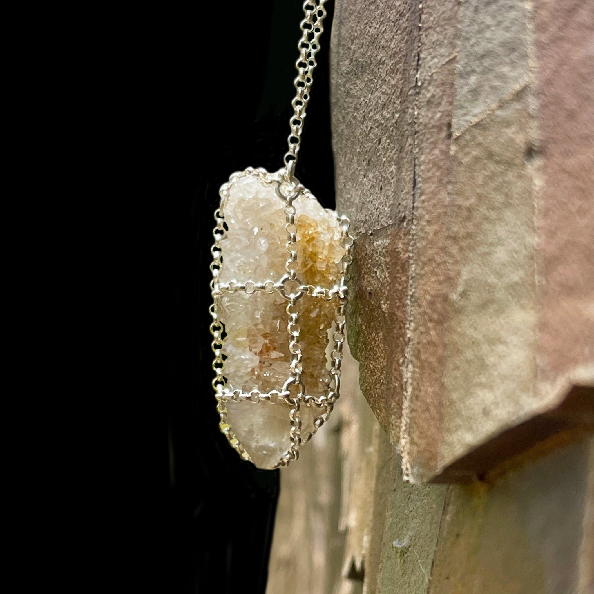 Caged Citrine Quartz Pendant | Jewelry material: Sterling silver Refurbished - N/A (Note: There is no well-known brand with this name refurbished available on Cerqular