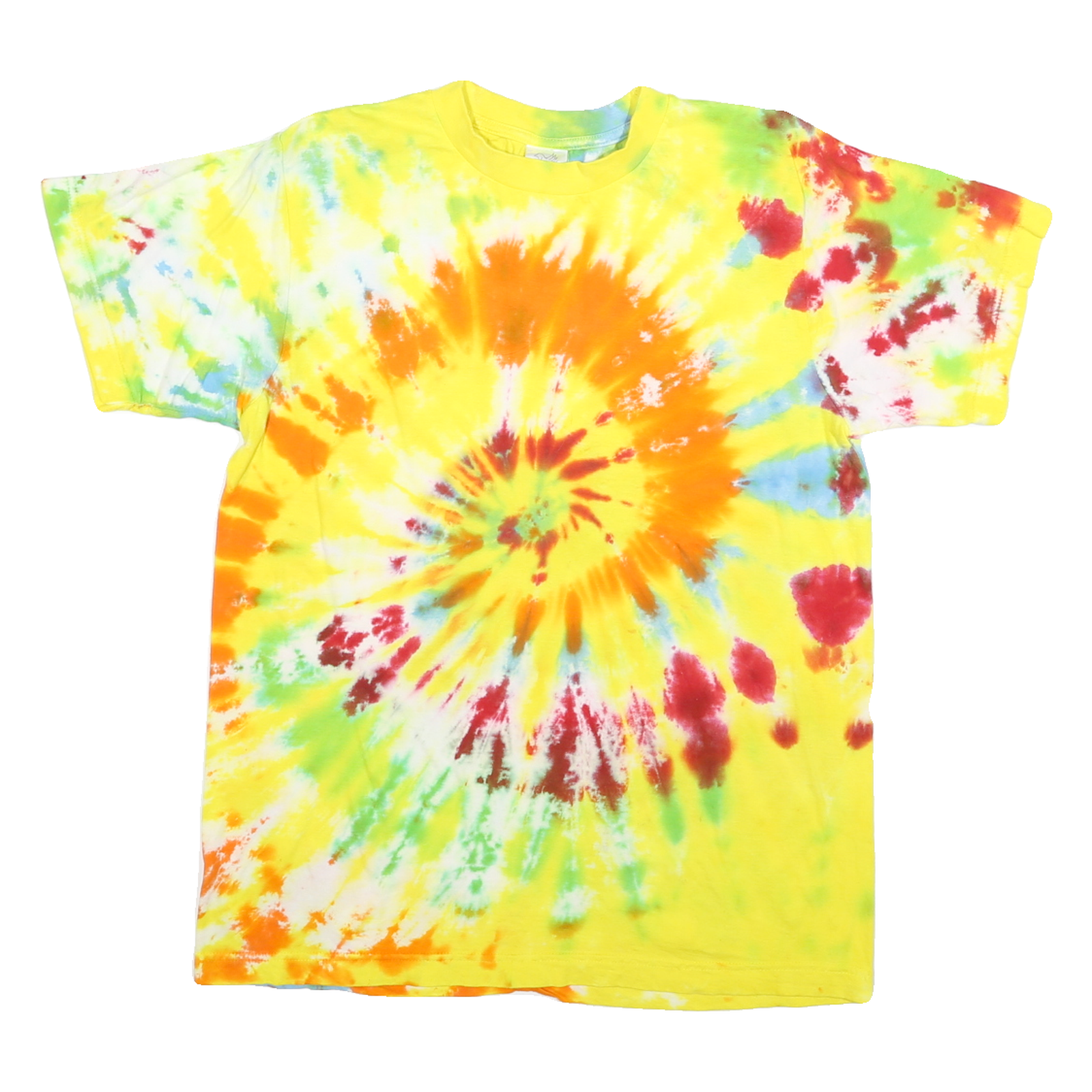 DANCING ROBIN Mens Yellow & Orange Tie Dye T-Shirt S Short Sleeve Crew Neck Refurbished - N/A refurbished available on Cerqular
