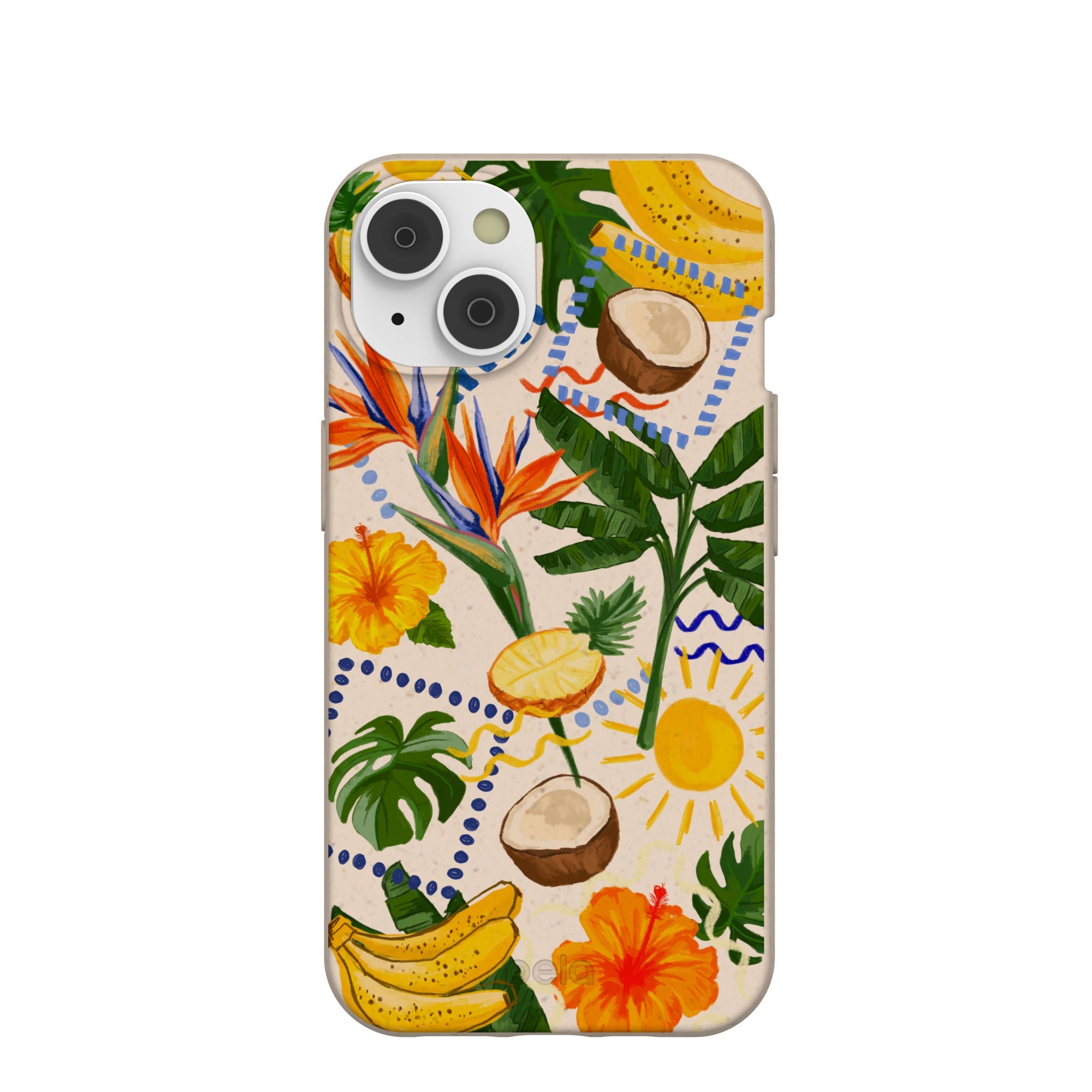 Seashell Tropics iPhone 14/16e Case Refurbished - Pela Case refurbished available on Cerqular