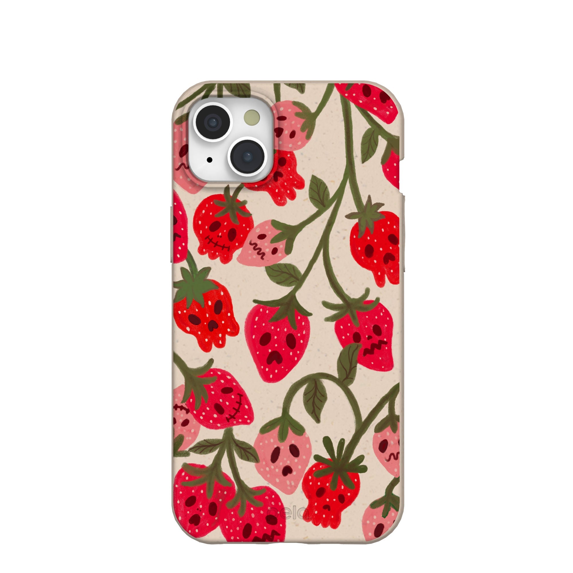 Seashell Strawboories iPhone 15 Plus Case Refurbished - Pela Case refurbished available on Cerqular