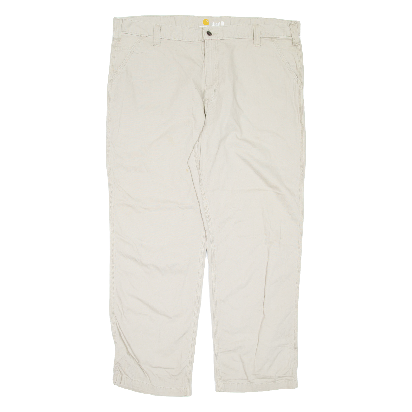 CARHARTT Mens Trousers Beige Regular Tapered W42 L30 Refurbished - N/A refurbished available on Cerqular