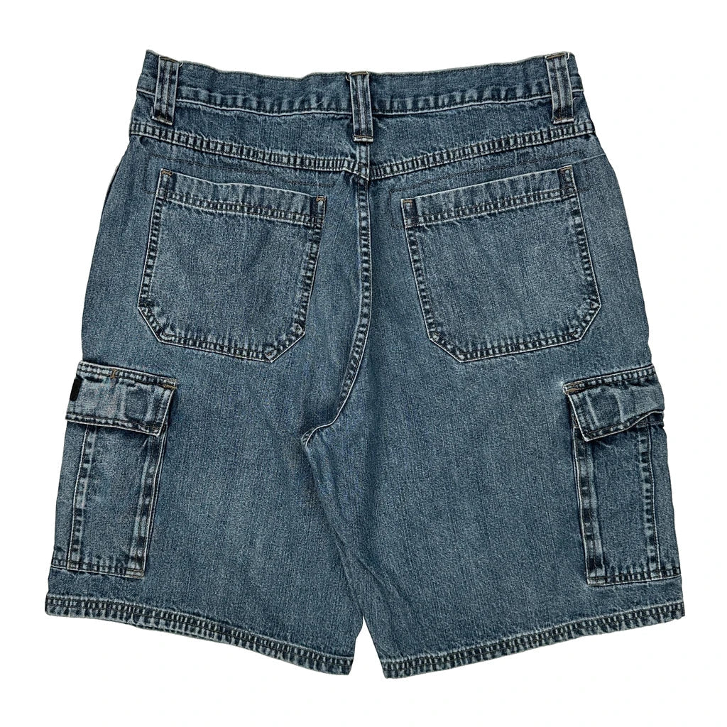Wrangler Cargo Cargo Shorts - 33W 9L Blue Cotton Refurbished - Thrifted (note: this is a term often used to describe second- refurbished available on Cerqular