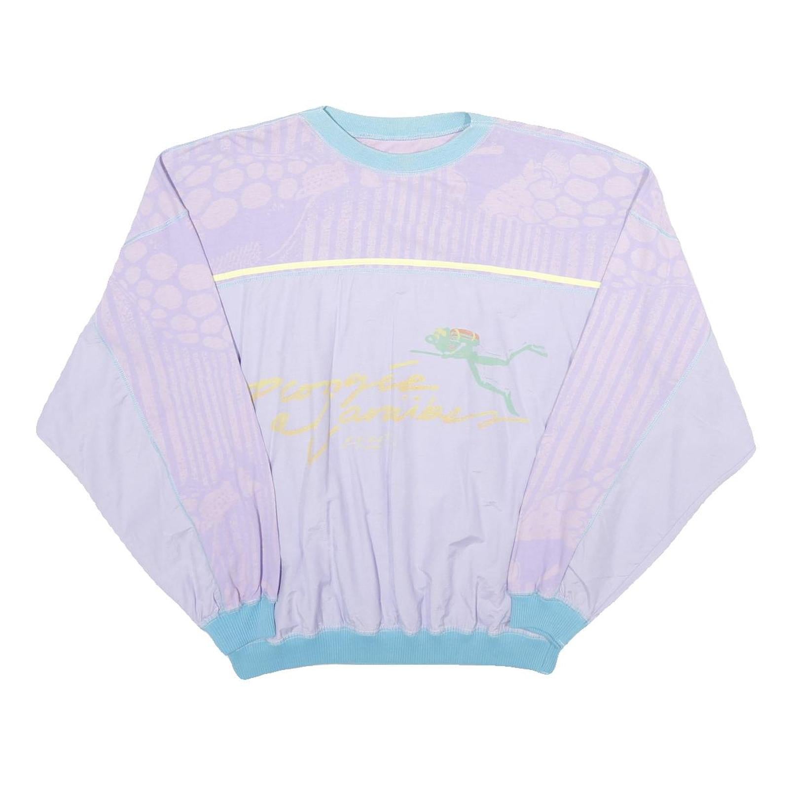 Womens Purple & Blue Sweatshirt Crew Neck M Casual Cotton Blend Pullover Refurbished - N/A refurbished available on Cerqular