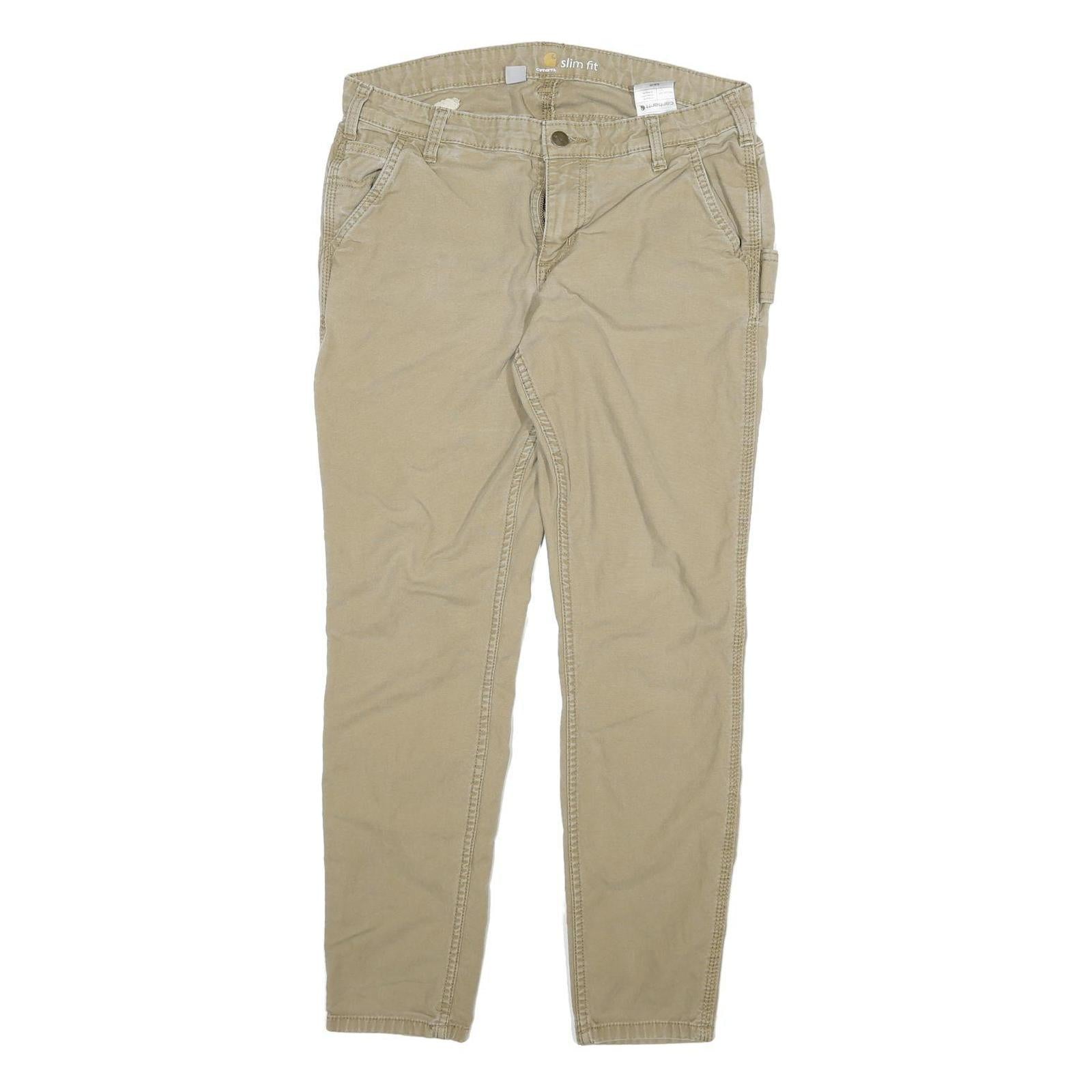 CARHARTT Womens Slim Fit Slim Leg Denim Beige W30 L28 Cotton Blend Zip Jeans Refurbished - N/A refurbished available on Cerqular