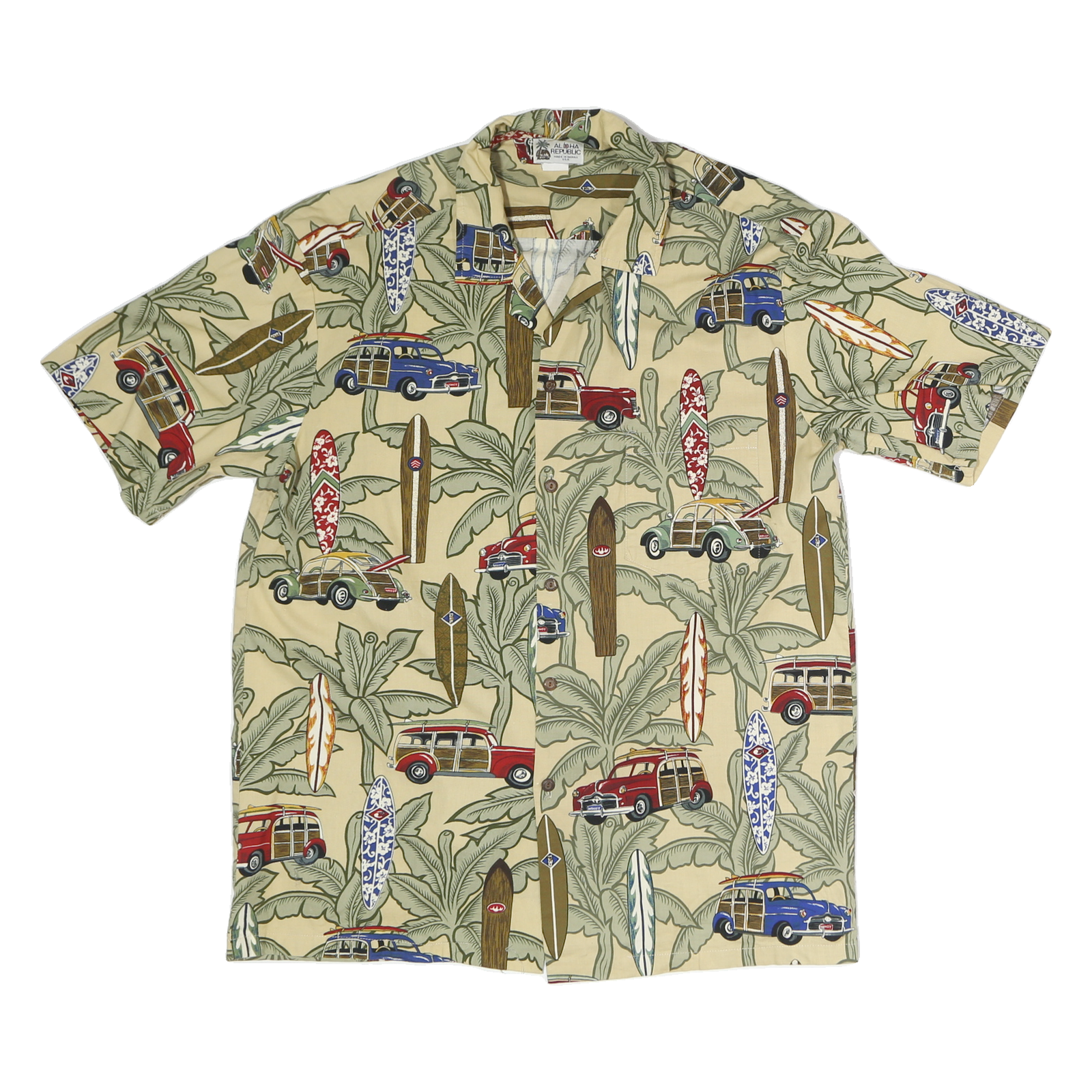 Buy ALOHA REPUBLIC Mens Beige Hawaiian Shirt L Surfboards Beach Classic Tropical Refurbished - $16.89 ALOHA REPUBLIC Mens Beige Hawaiian Shirt L Surfboards Beach Classic Tropical Refurbished - N/A refurbished available on Cerqular