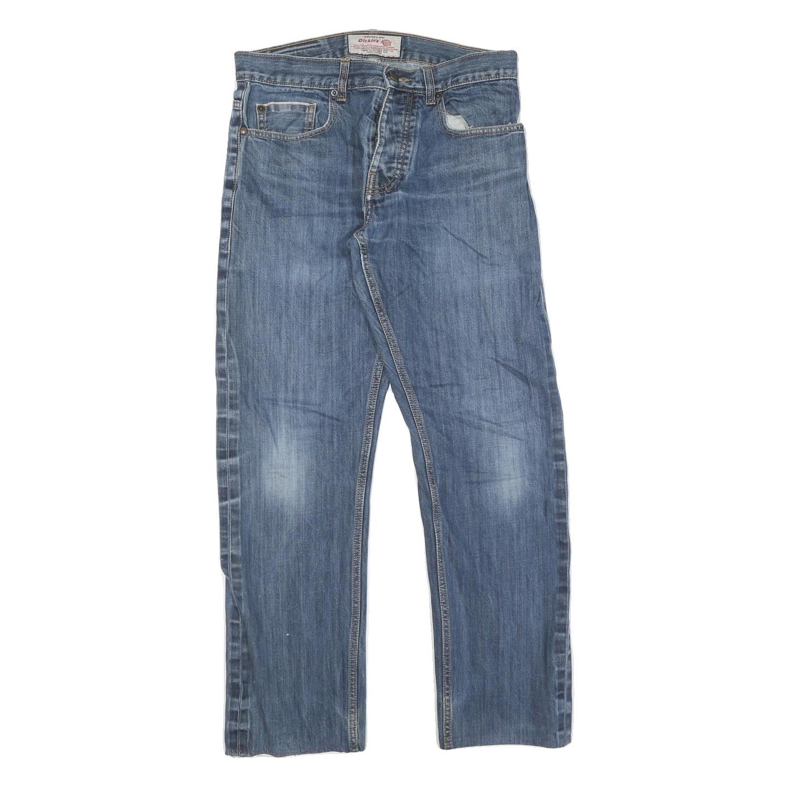 DICKIES Mens Regular Fit Blue Cotton Denim Jeans W31 L28 Button Closure Casual Refurbished - N/A refurbished available on Cerqular