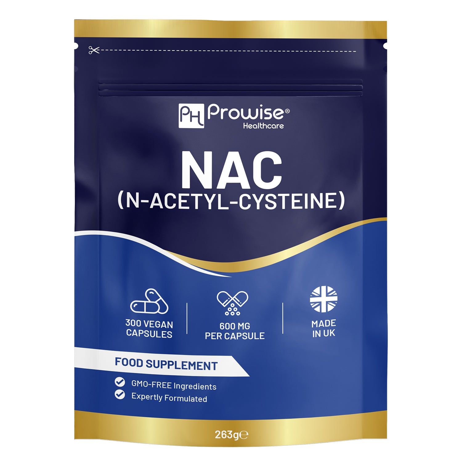 NAC N-Acetyl-Cysteine 600mg | 300 Capsules | Vegan N-Acetyl-Cysteine Nutritional Supplements| 10 Month’s Supply | High Bioavailability & letter box friendly | UK Manufactured by Prowise Healthcare Refurbished - Prowise Healthcare refurbished available on Cerqular