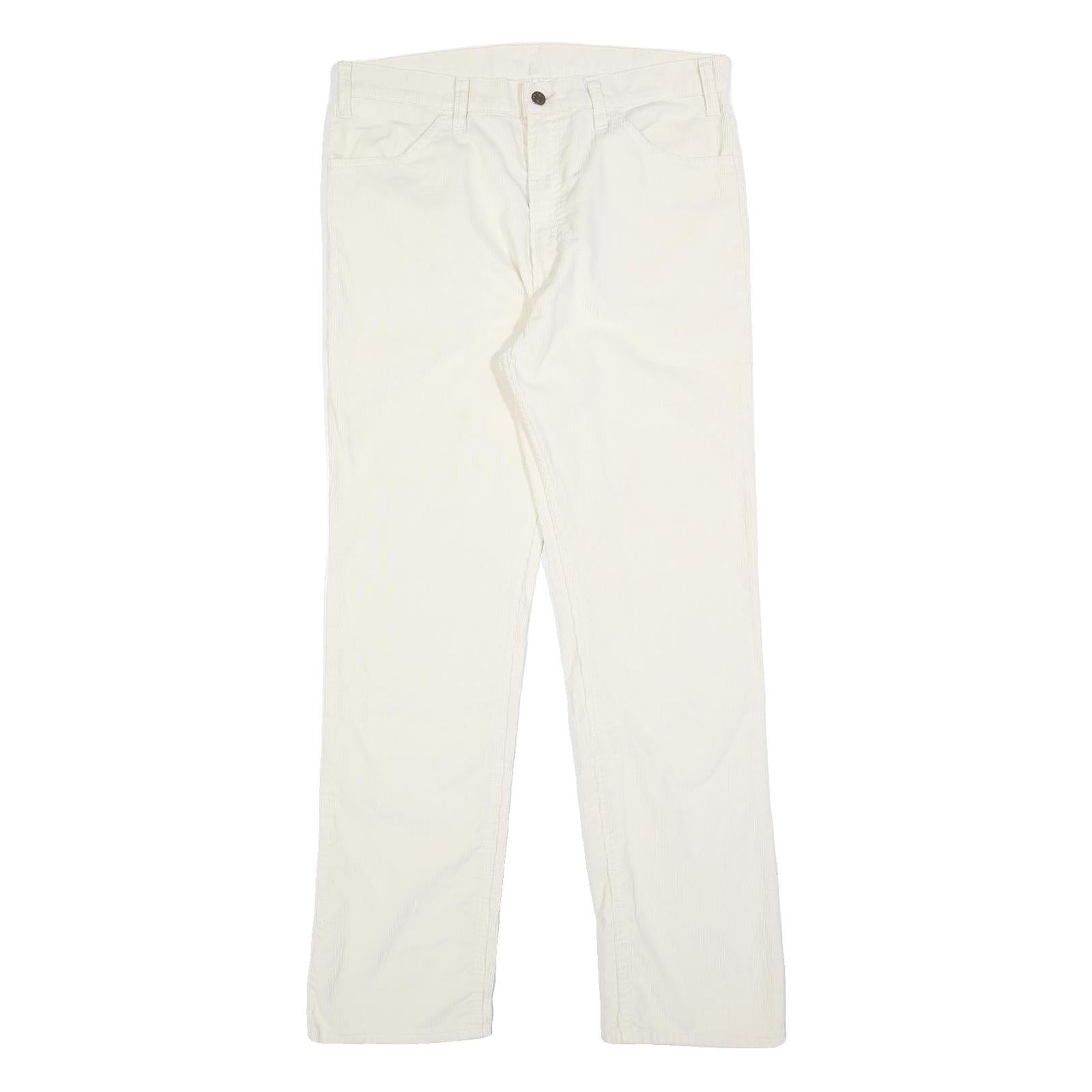 LEVI'S Mens Regular Fit White Cotton Blend Trousers W34 L32 Casual Zip Closure Refurbished - N/A refurbished available on Cerqular