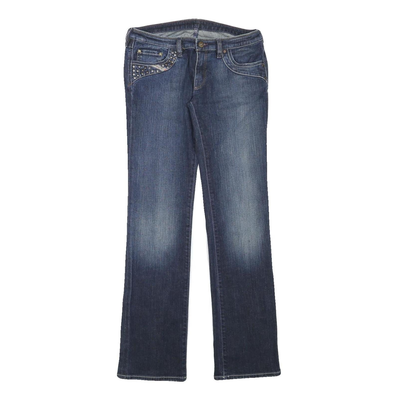DIESEL Womens Jeans Blue Regular Straight Denim Medium W30 L32 Studded Pocket Refurbished - N/A refurbished available on Cerqular