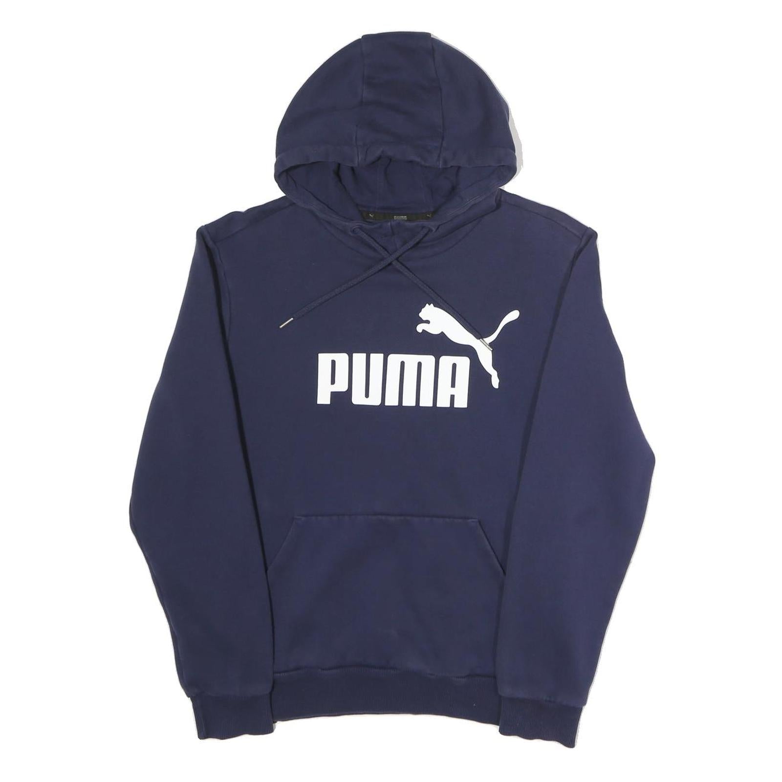 PUMA Mens Blue Hoodie S Cotton Blend Pullover Drawstring Hood Casual Sports Refurbished - N/A refurbished available on Cerqular
