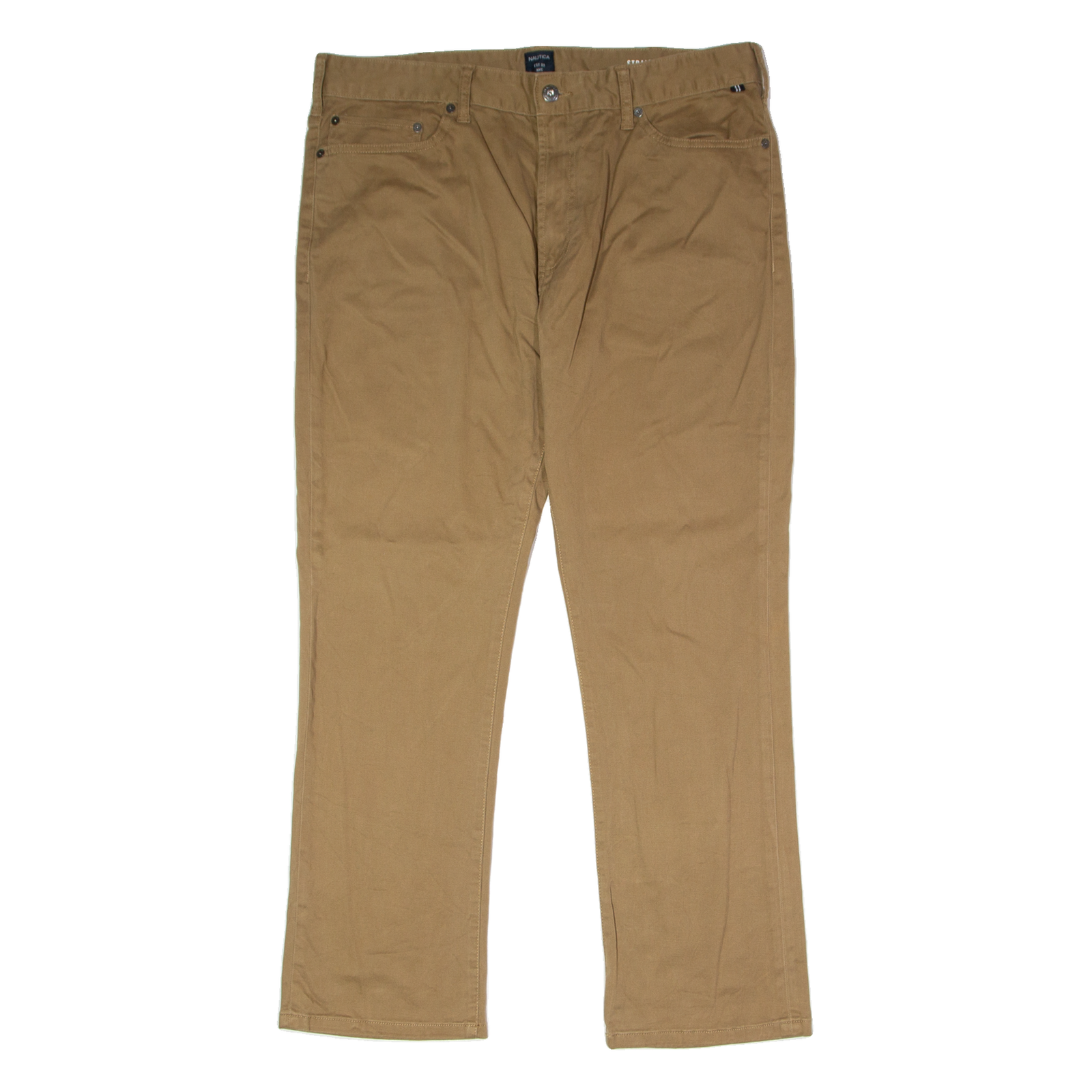 NAUTICA Stretch Chino Mens Twill Trousers Brown Regular Straight W36 L30 Refurbished - N/A refurbished available on Cerqular