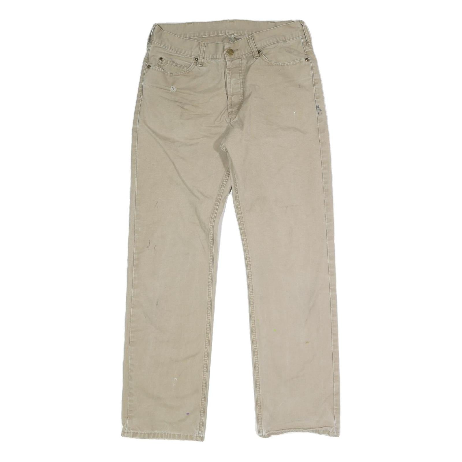 CARHARTT Mens Regular Fit Beige Cotton Blend Straight Leg Trousers W32 L30 Refurbished - N/A refurbished available on Cerqular