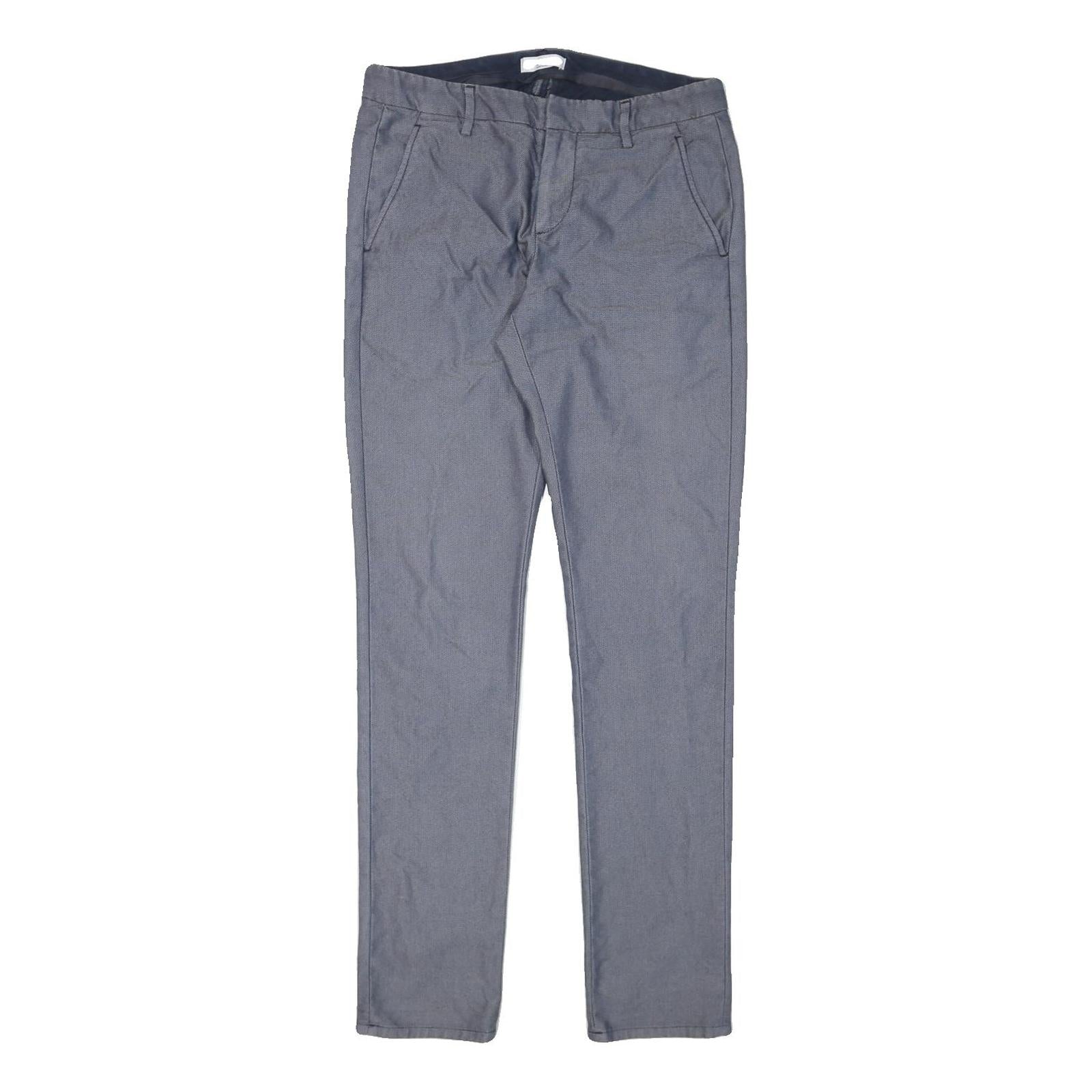 DUNLOP Mens Cotton Blend Slim Grey Trousers W30 L32 Zip Casual Slim Fit Refurbished - N/A refurbished available on Cerqular
