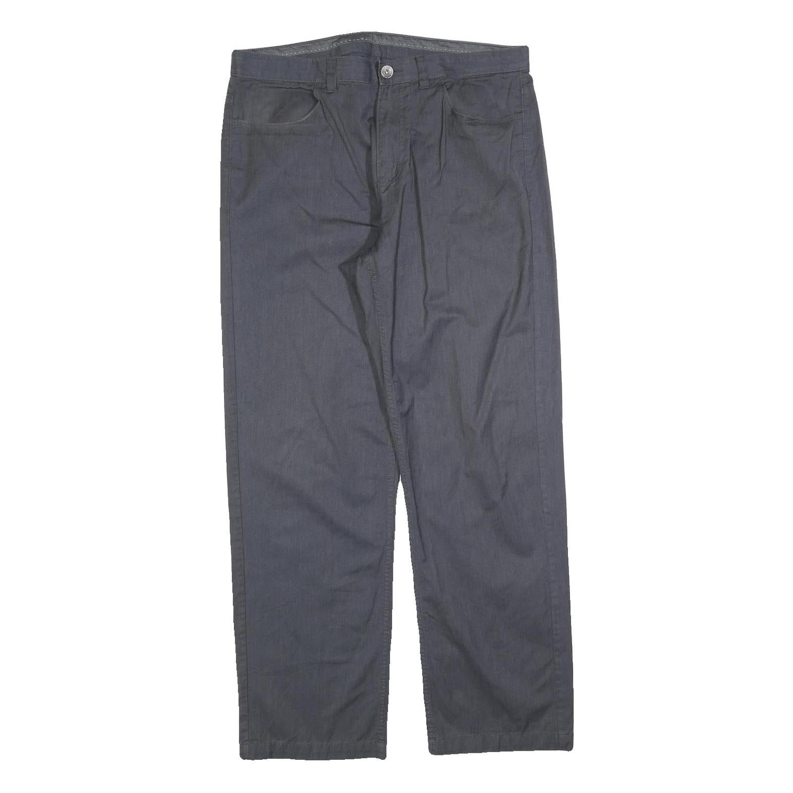 CALVIN KLEIN Mens Cotton Blend Blue Regular Straight Trousers W34 L32 Classic Refurbished - N/A refurbished available on Cerqular