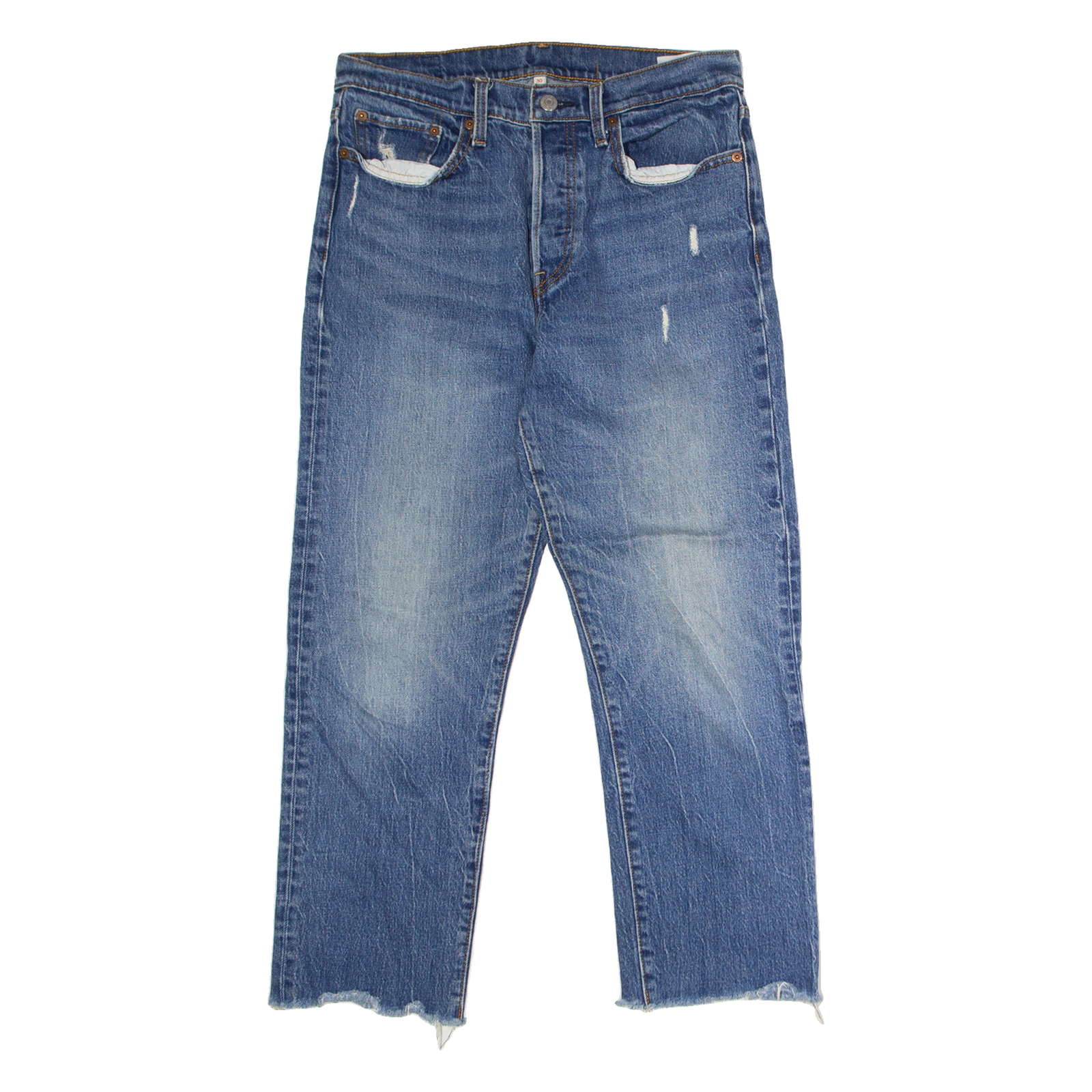 LEVI'S Womens Jeans Blue Regular Straight Stone Wash W30 L25 Refurbished - N/A refurbished available on Cerqular